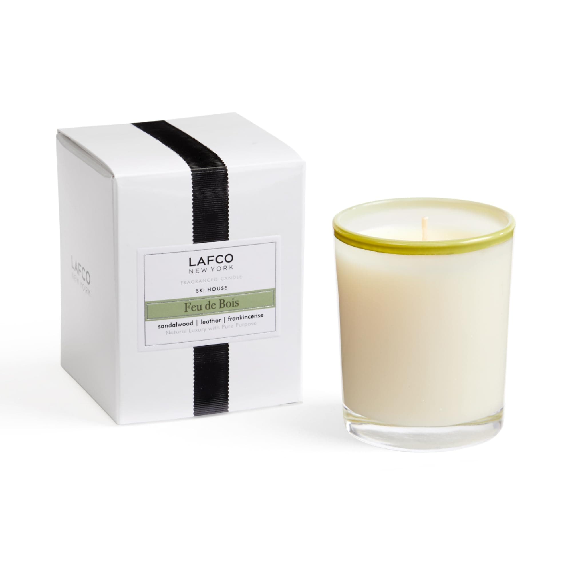 Votive Candle, Feu de Bois - 1.9 oz - 20-Hour Burn Time - Reusable Glass Vessel - Made in The USA