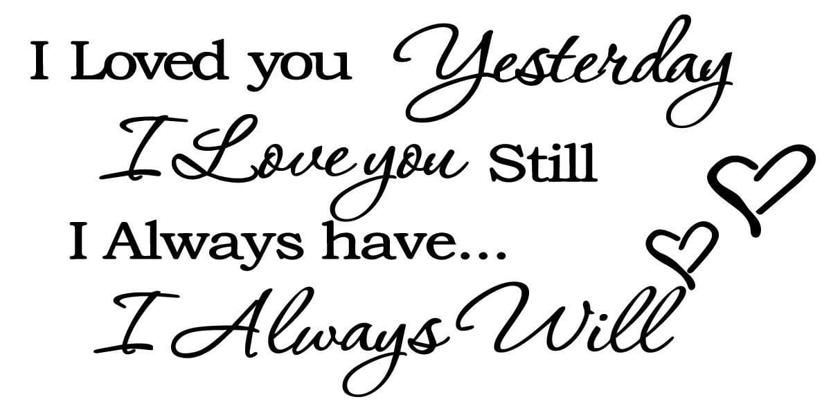 Wall Decor Home I Love You Quote Decor Removable Decal Room Wall Sticker Art (FA22) (40" Wide X 22" High / 101 cm Wide x 56 cm High, Black)