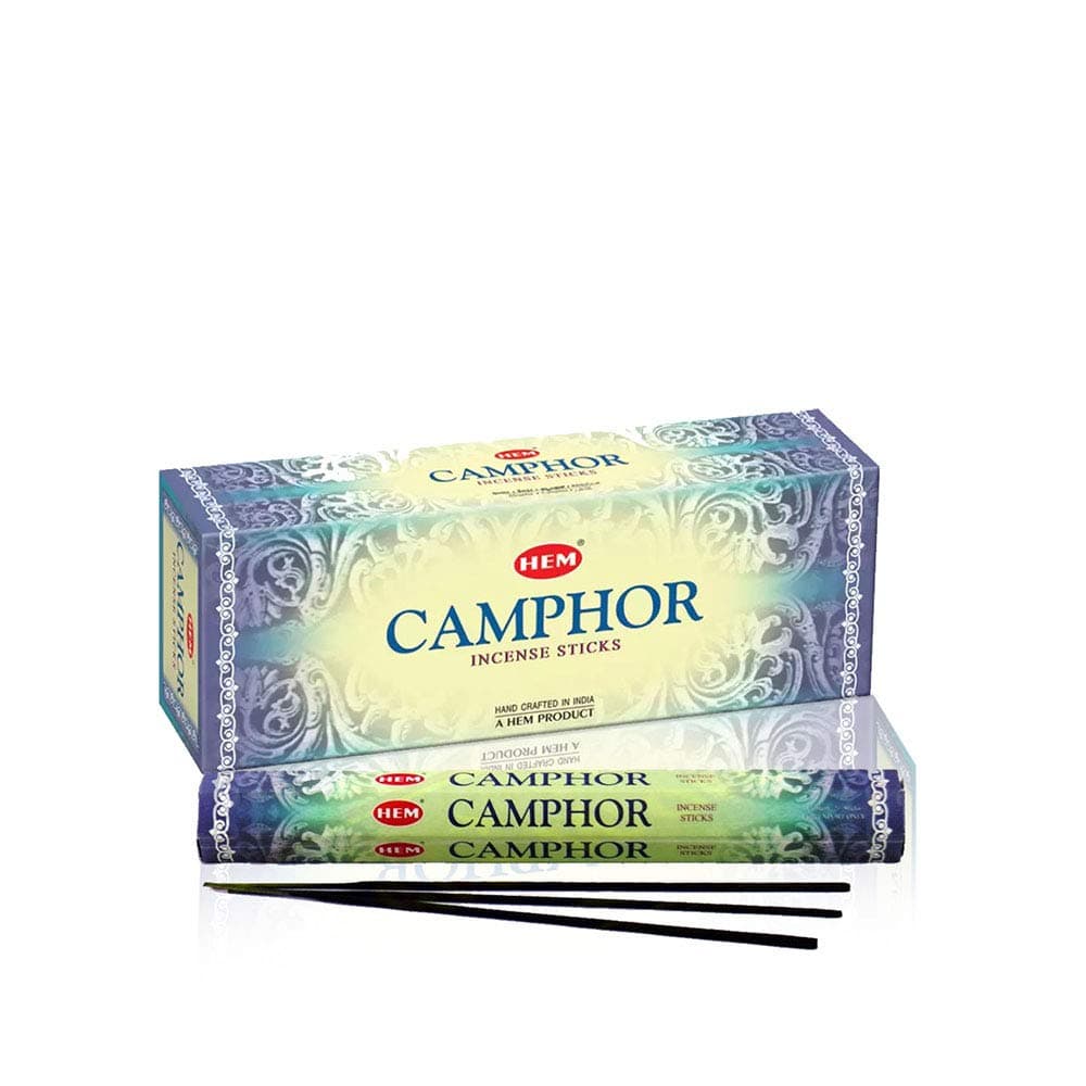 HEM 6 Pack 20 Stick Camphor - Box of Six Tubes - Incense