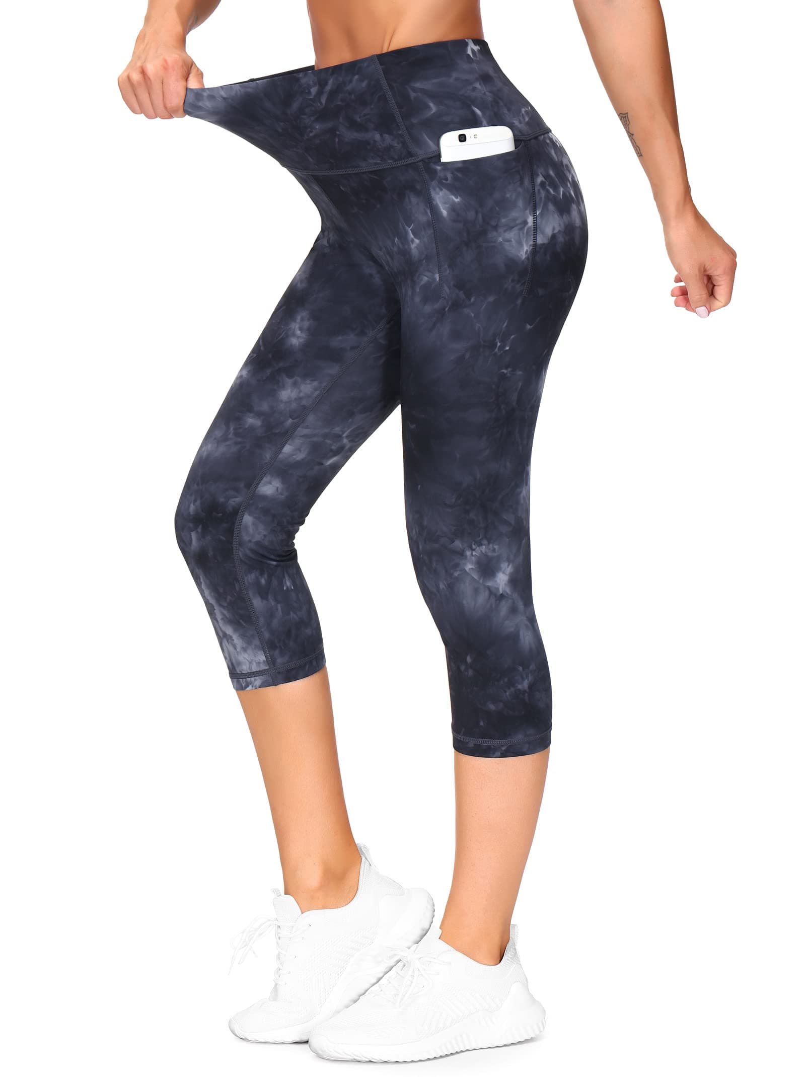Women's High Waist Tummy Control Capris Leggings