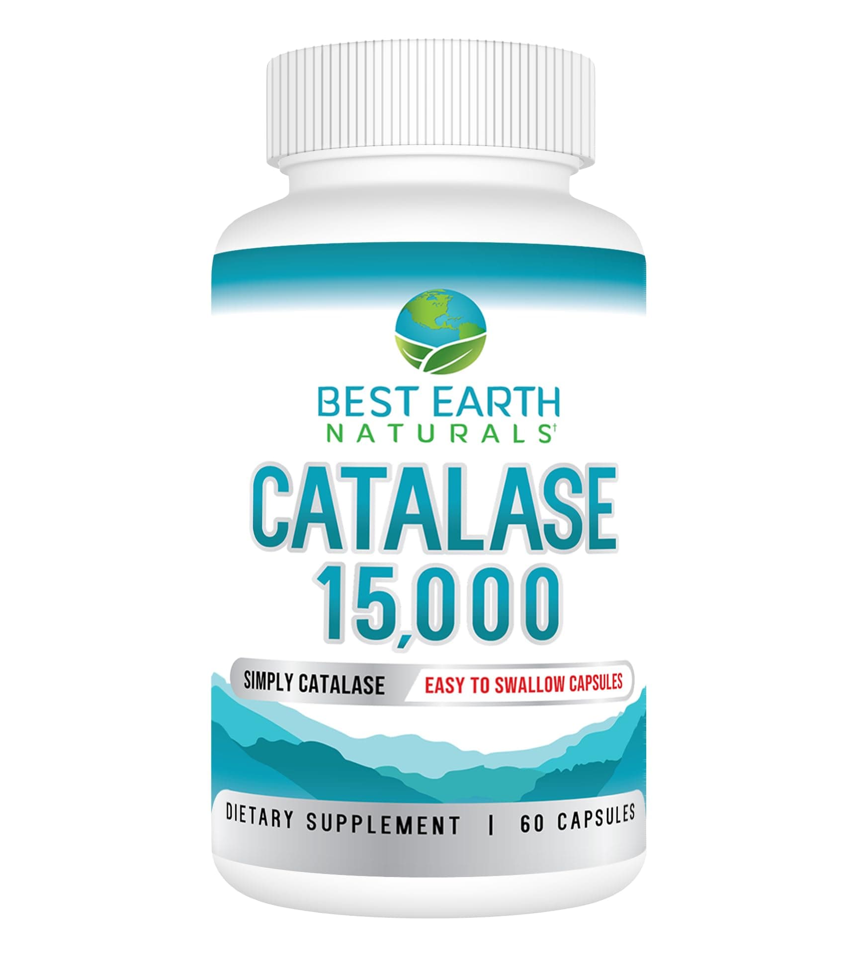 Best Earth Naturals Catalase Supplement 15,000 - Hair Supplements for Strong Hair - 60 Capsules (60-Day Supply)