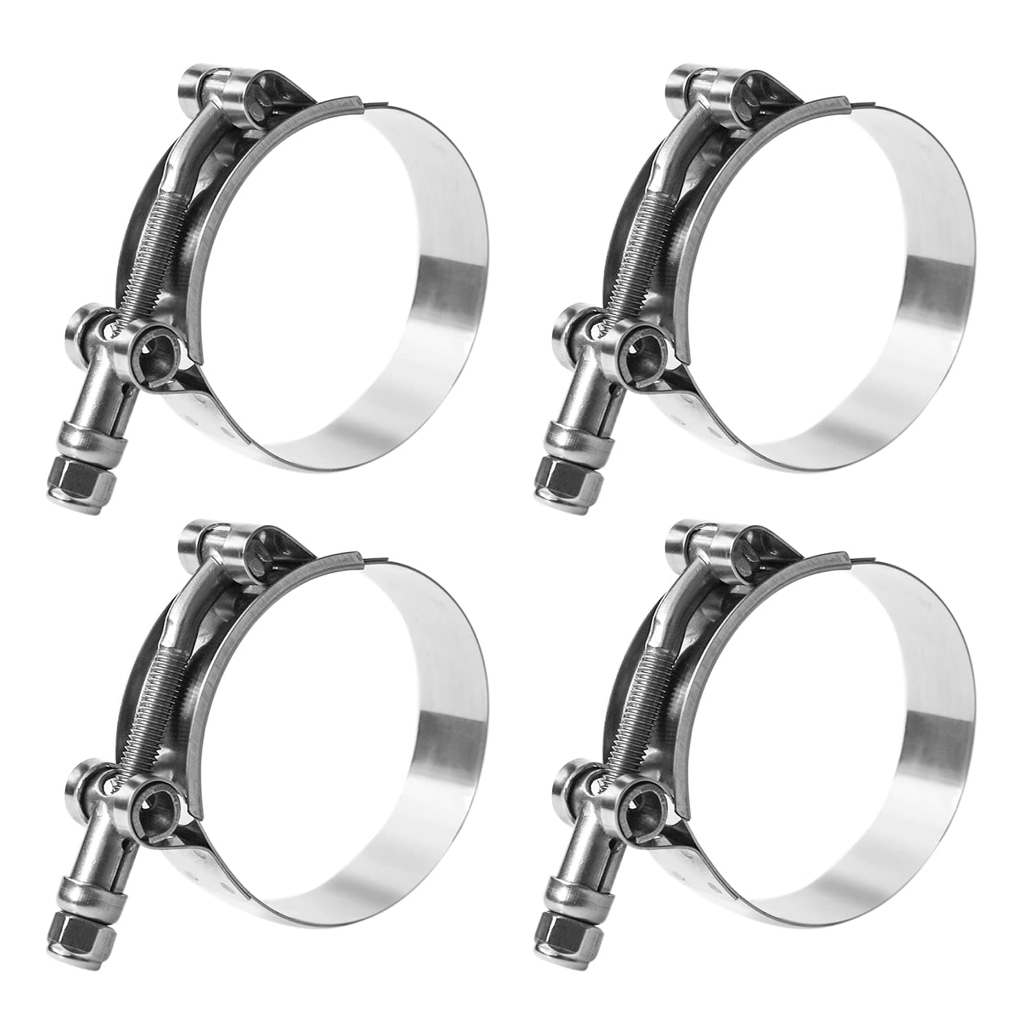 T Bolt Hose Clamp 2 1/2 Inch, MinerGuy Stainless Steel, Working Range 70mm-78mm for 2.5" Hose ID, Turbo Intake Intercooler Clamp, 4 Pack