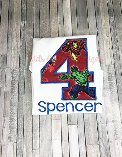 Avengers Birthday Shirt Hulk Iron Man Thor Spiderman Captain America Birthday Party Super Heroes