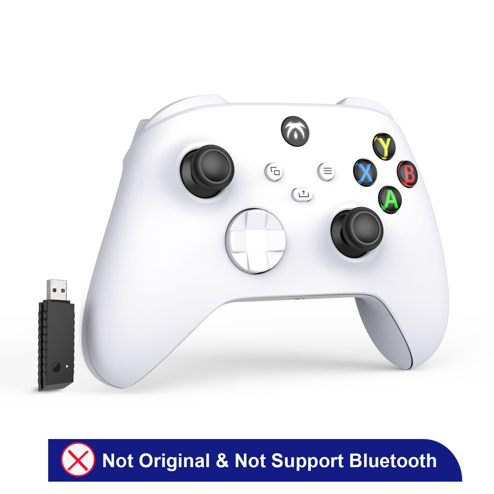 (Required Software Upgrade) Wireless Controller 2.4GHZ Compatible with Xbox One X/S, for Xbox Series X/S; for PC Windows 7/8/10, Gamepad with Share Button/3.5mm Headphone Jack/2.4GHZ Adapter(White)