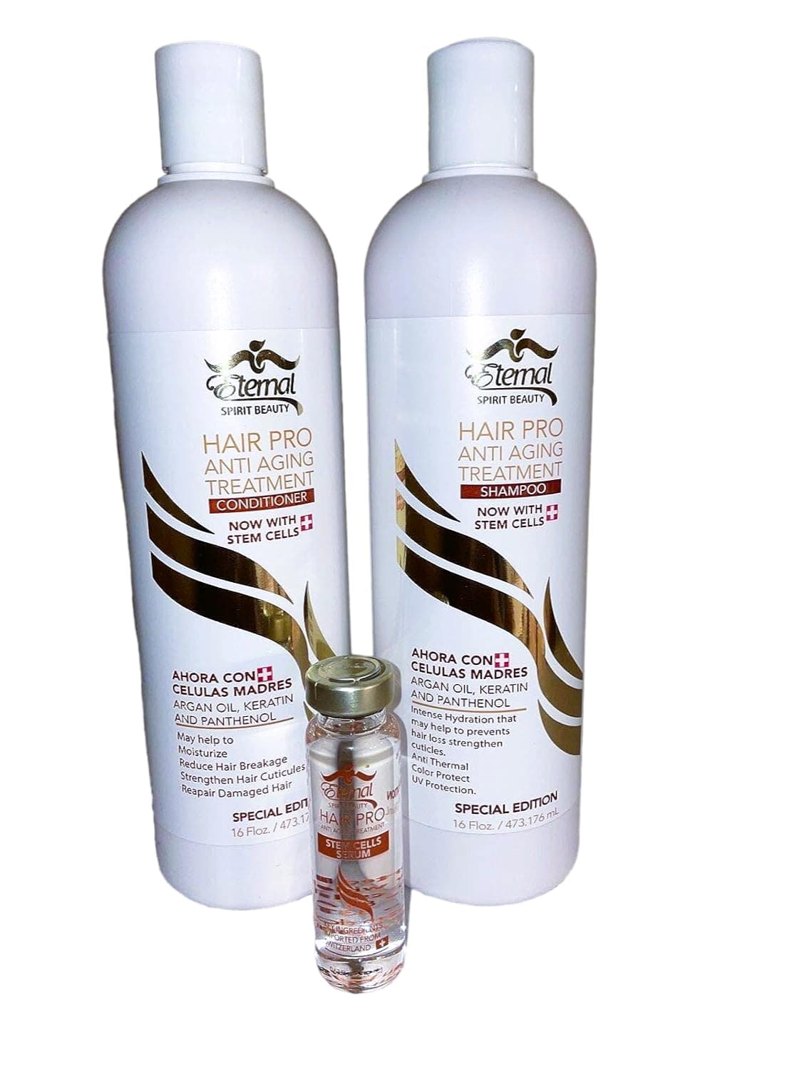 Eternal Hair Pro Anti Aging Treatment Shampoo and Conditioner Stem Cells Serum