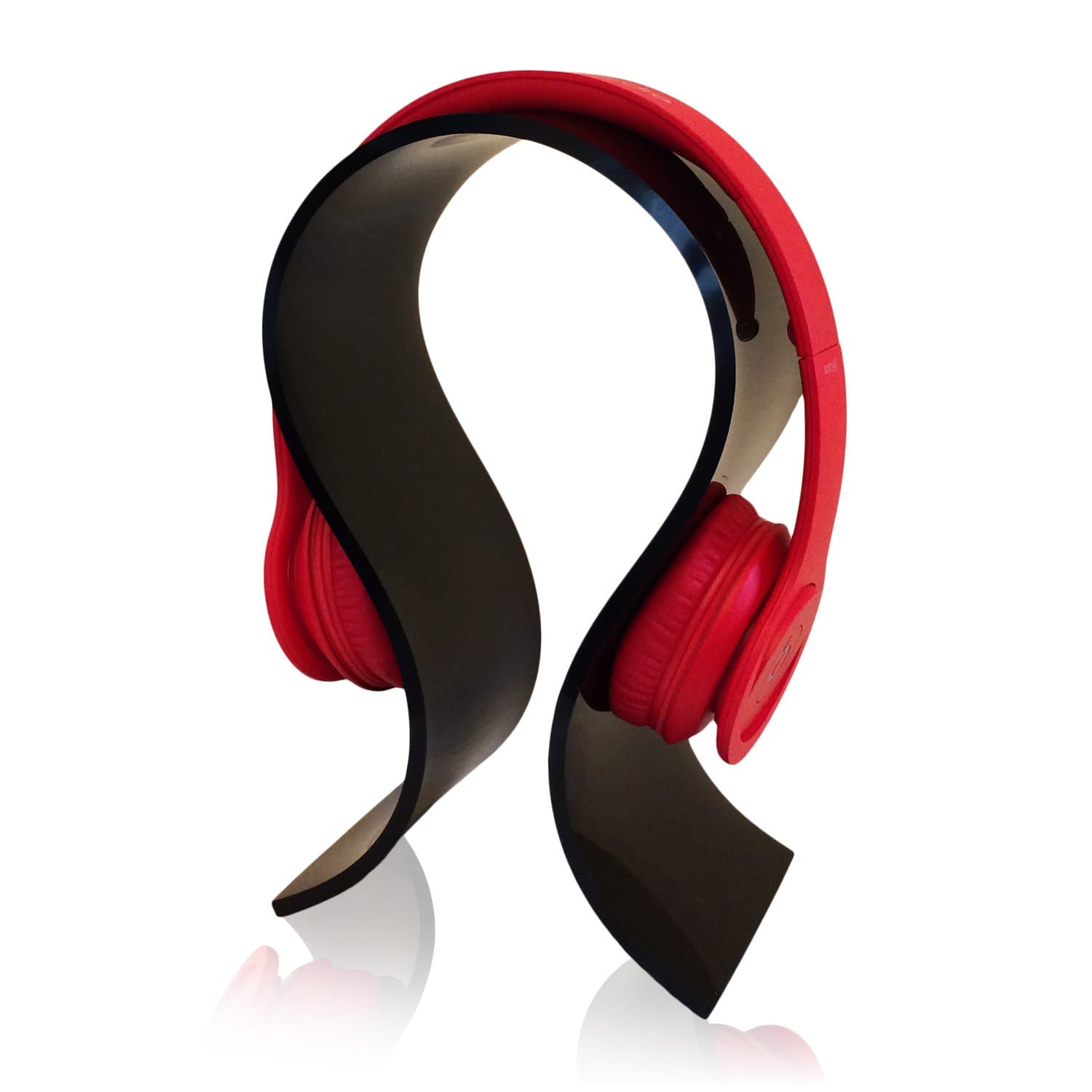 Headphone Hangers Stylish Acrylic Omega Stand with Cleaning Cloth (TM) - Black