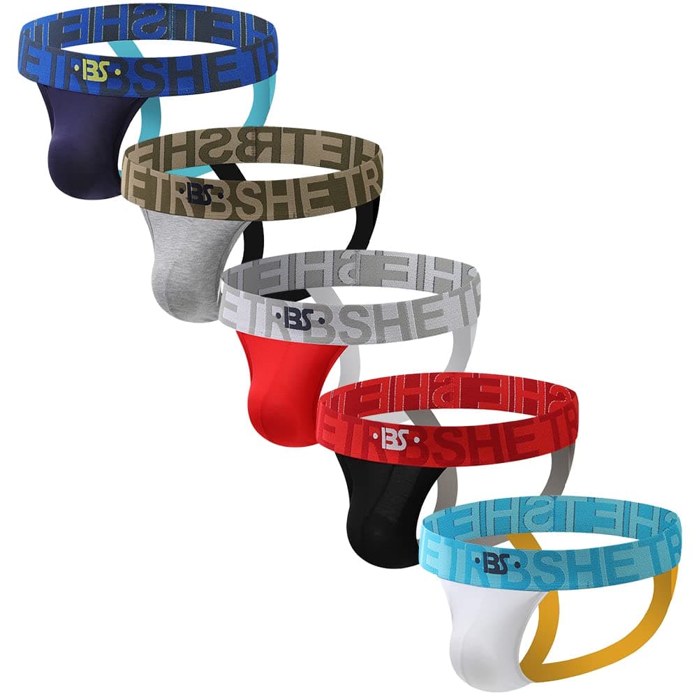 Men's Jockstraps Athletic Supporters 5-Pack Ultra Soft Daily Sports Underwear