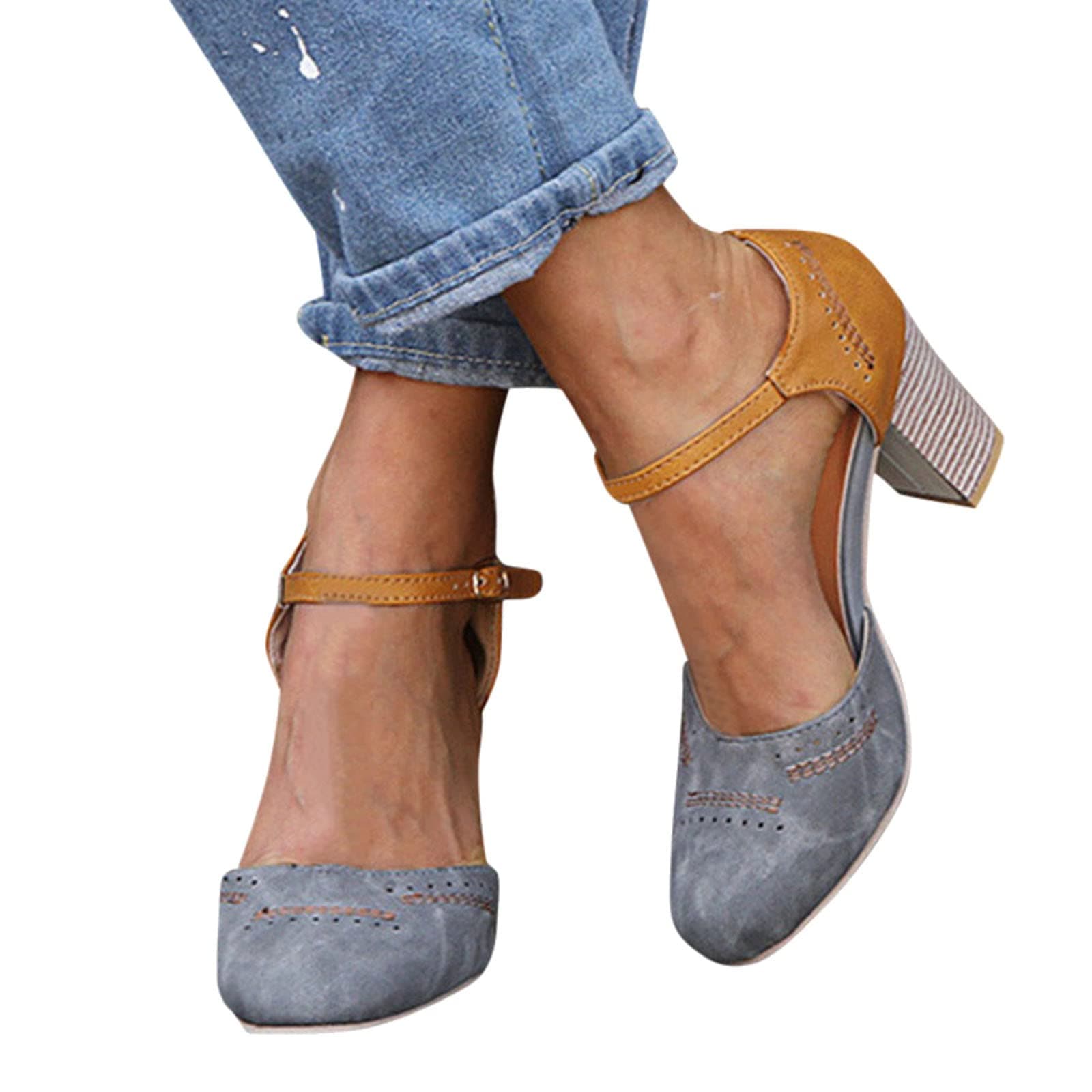 SFDSFDS Women's Classic T-Strap Mary Jane Pumps Round Toe Chunky Block Heel Retro Vintage Dress Oxford Shoes Closed Toe Pumps