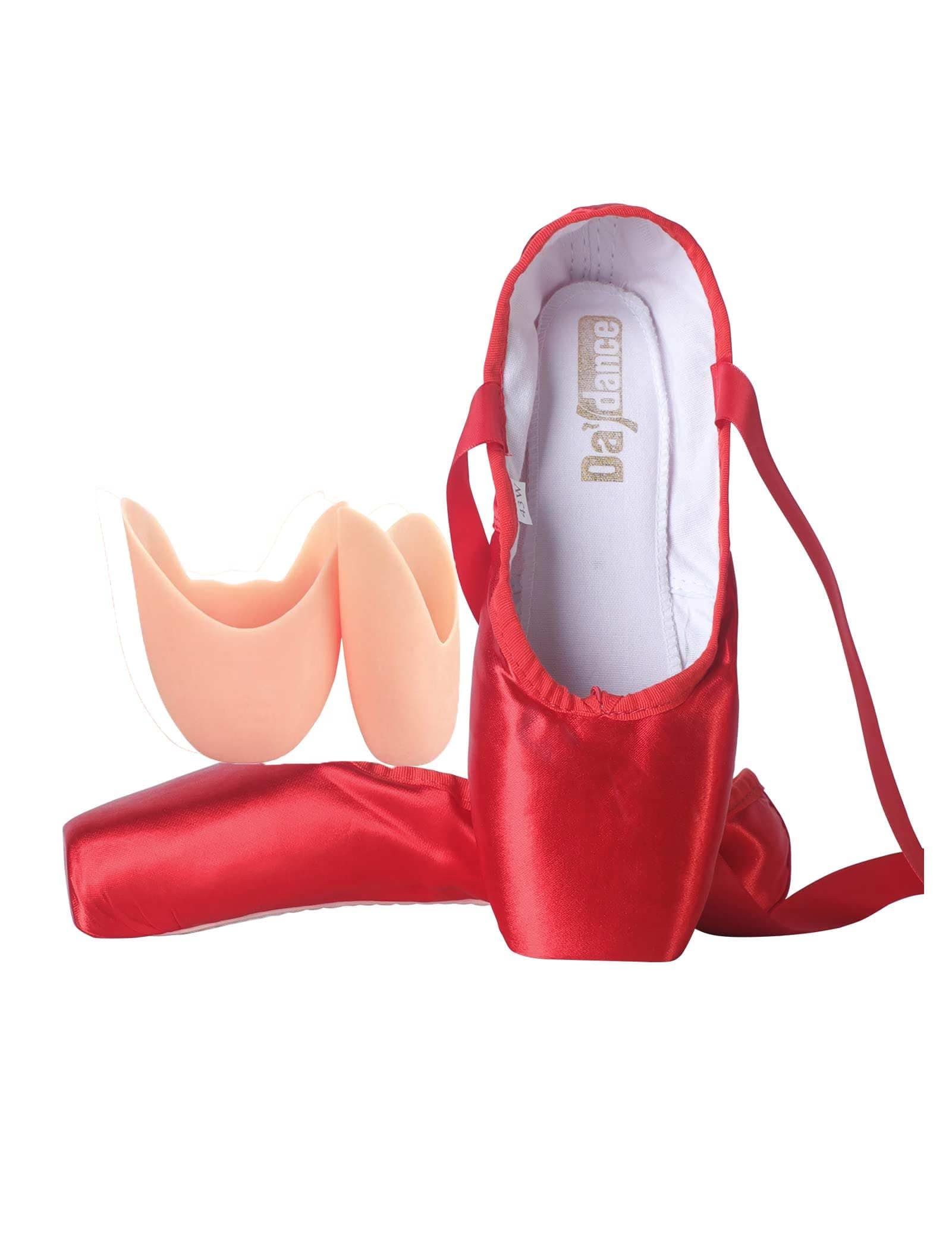Daydance Ballet Pointe Shoes Girls Women Ribbon Ballerina Shoes with Toe Pads