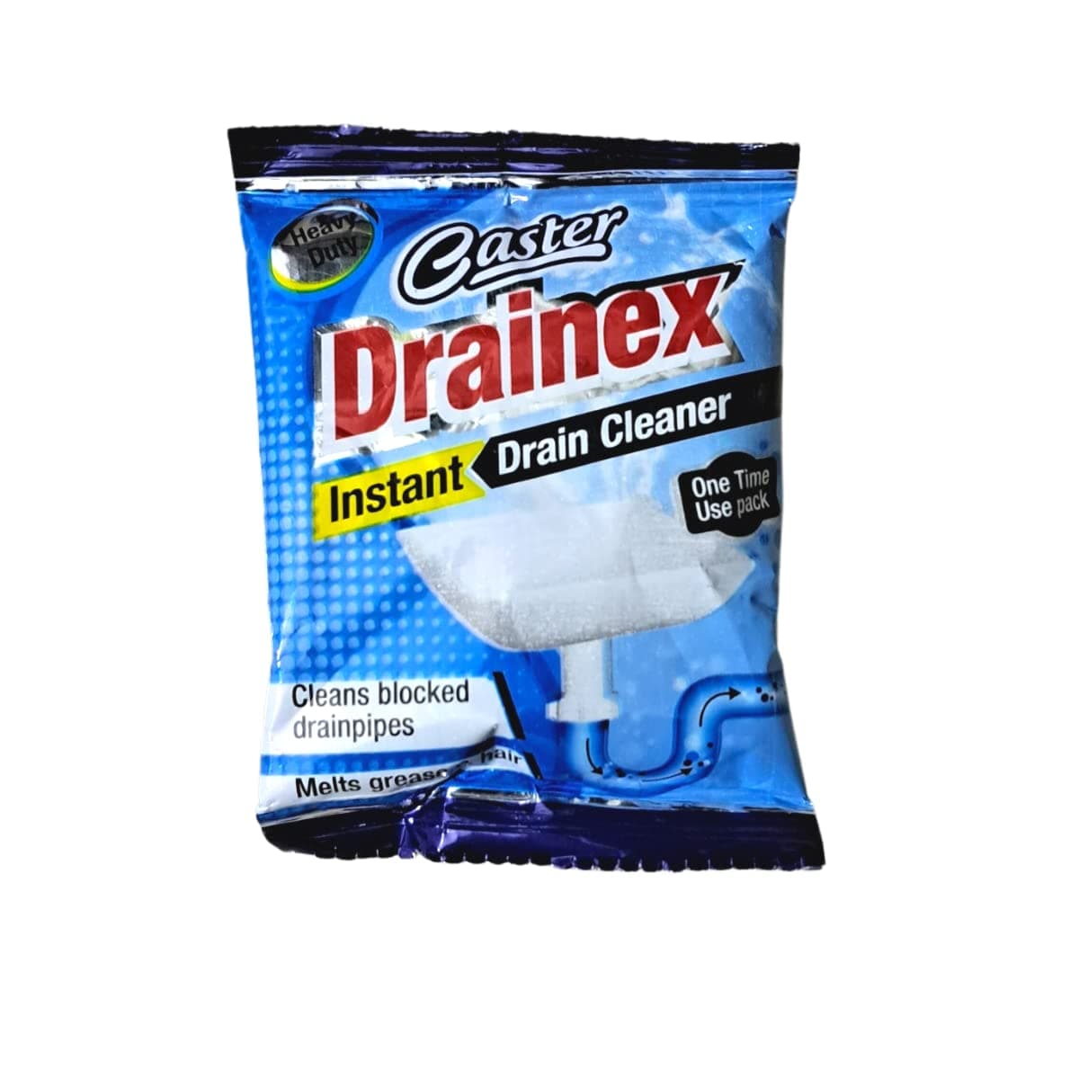 AANIJ Caster Drainex Instant Drain Cleaner Powder (50g x 10N), Removes Clogs, Blockages in Washbasin, Septic Tank, Sinks, Pipes within 30 Minutes