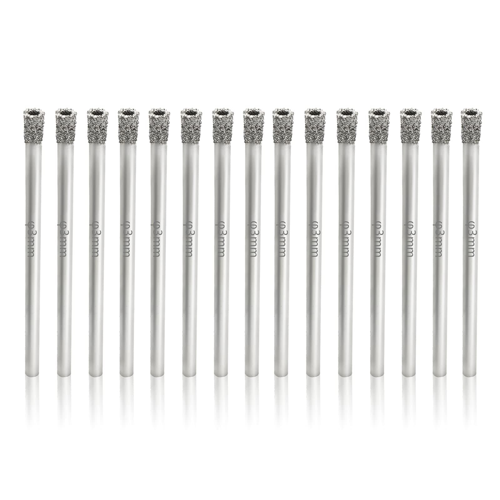 1/8" / 3mm Diamond Hole Saw, Glass Tile Hole Saw -15 Pieces