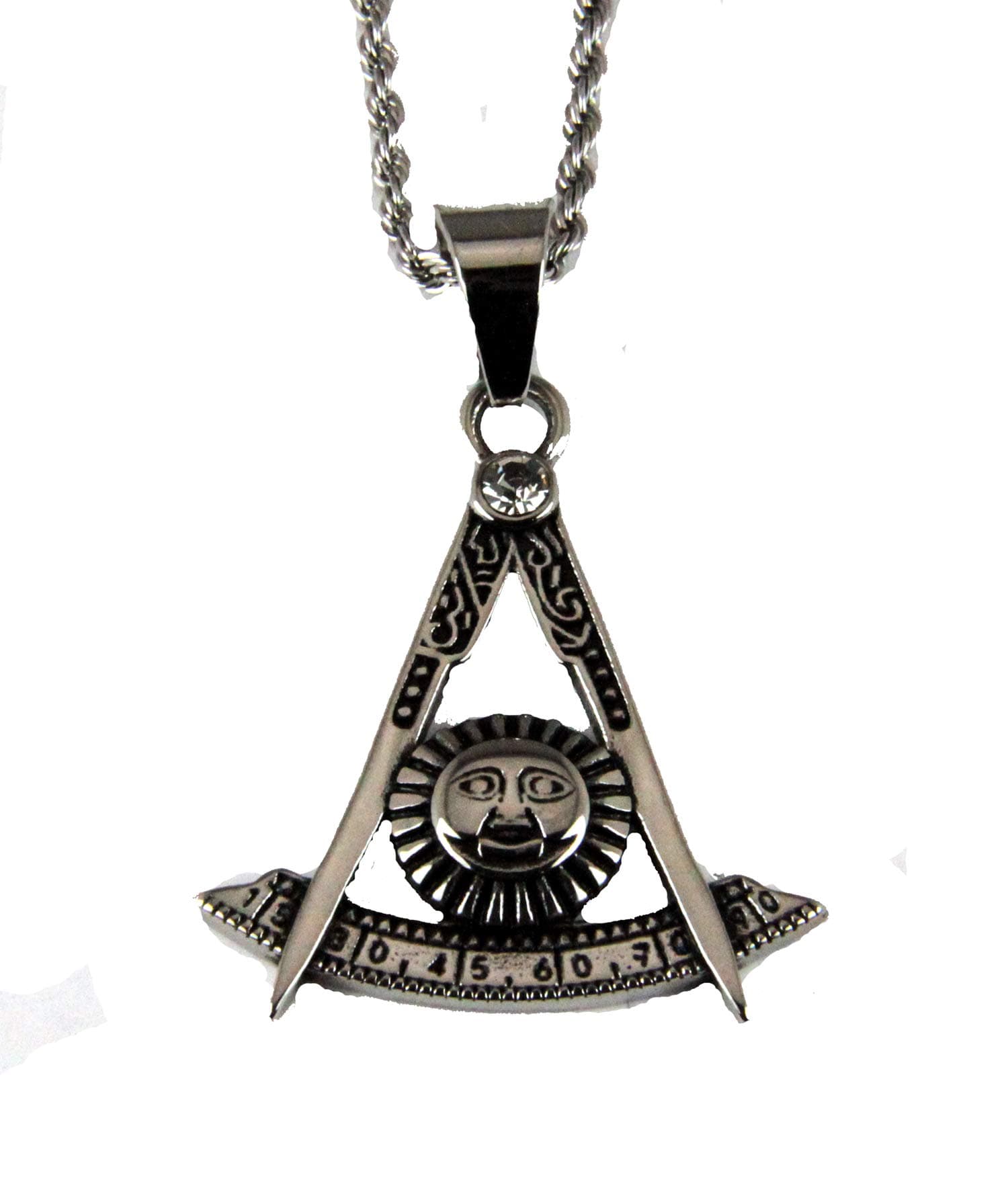 4031915 Past Master Necklace Pendant Stainless Steel Masonic Blue Lodge Master Mason Masonry