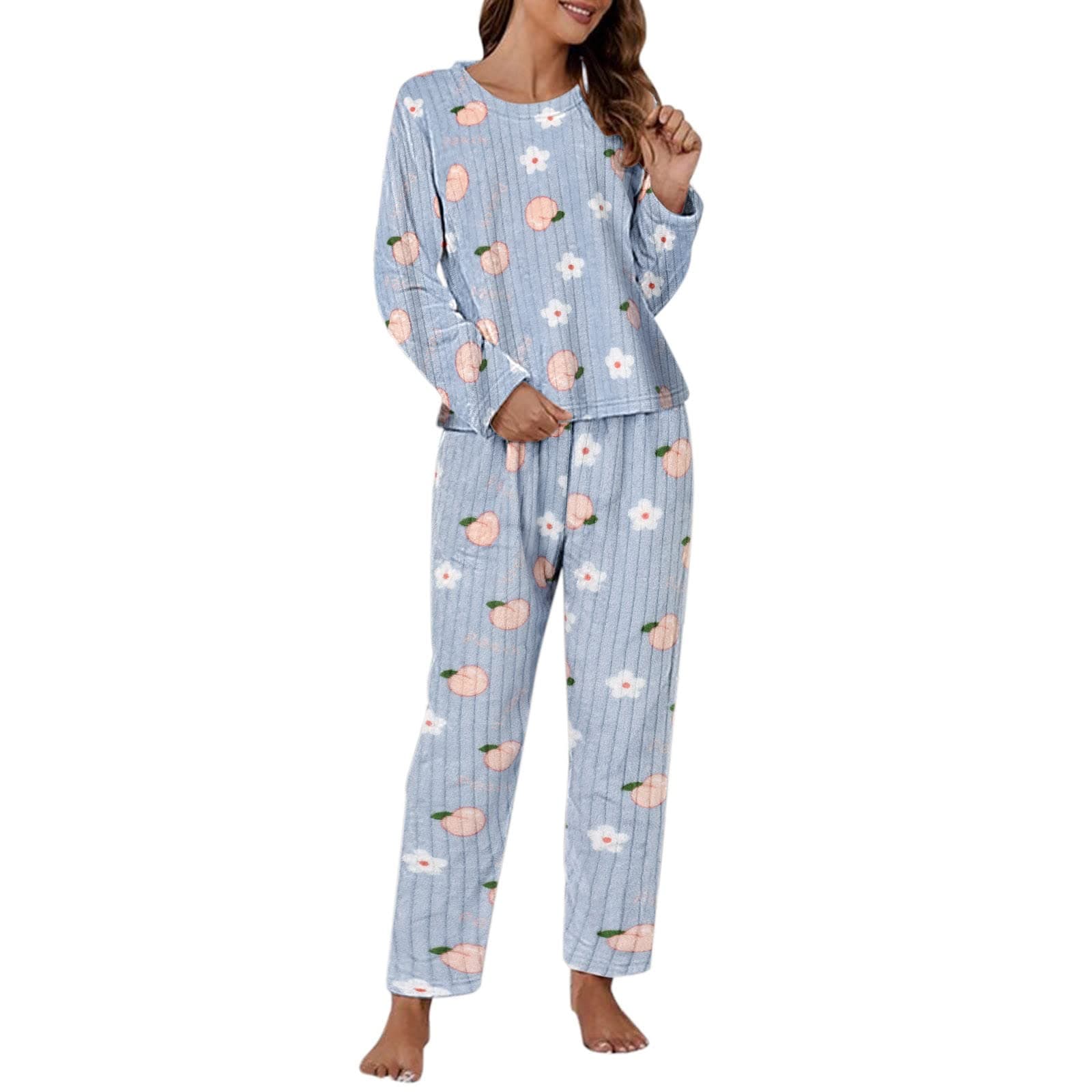 GenericChristmas Pyjamas Warm Women Hooded Fleece Bathrobe Lightweight Warm Plush Long Flannel Sleepwear Fleece Hooded Bathrobe Plush Long Robe Clearance Teddy Fleece Womens Pyjamas Sexy Daily Essentials