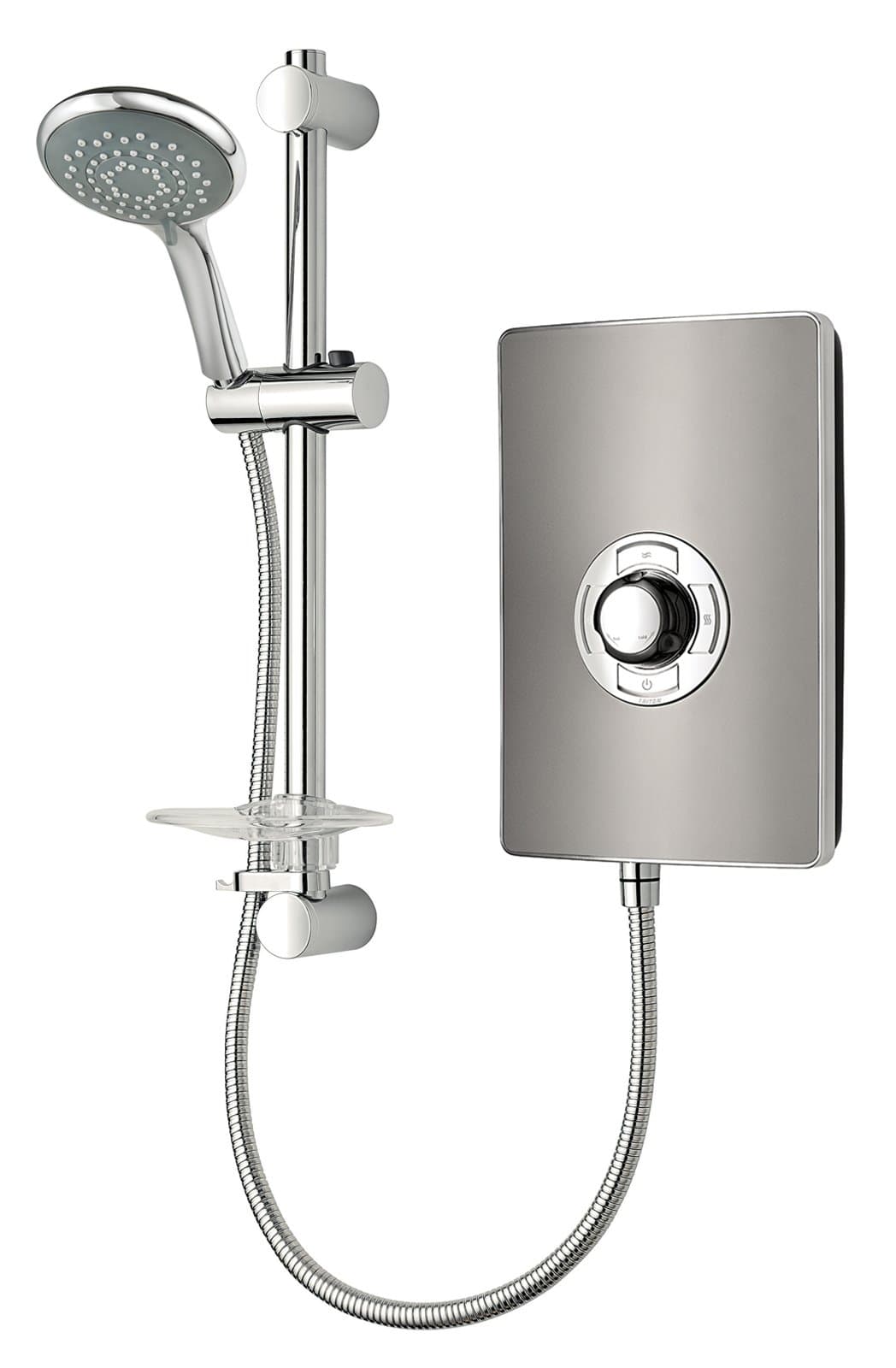 Triton Collection 2 | Shower Electric | 8.5 KW | Triton Aspirante I Gun Metal I Electrical Showers | with Showerhead and Anti Twist Hose | Best Electric Shower Units for Bathrooms