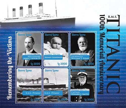 Titanic 100th Memorial Anniversary - Remembering The Victims - Collectors Stamps - Sierra Leone