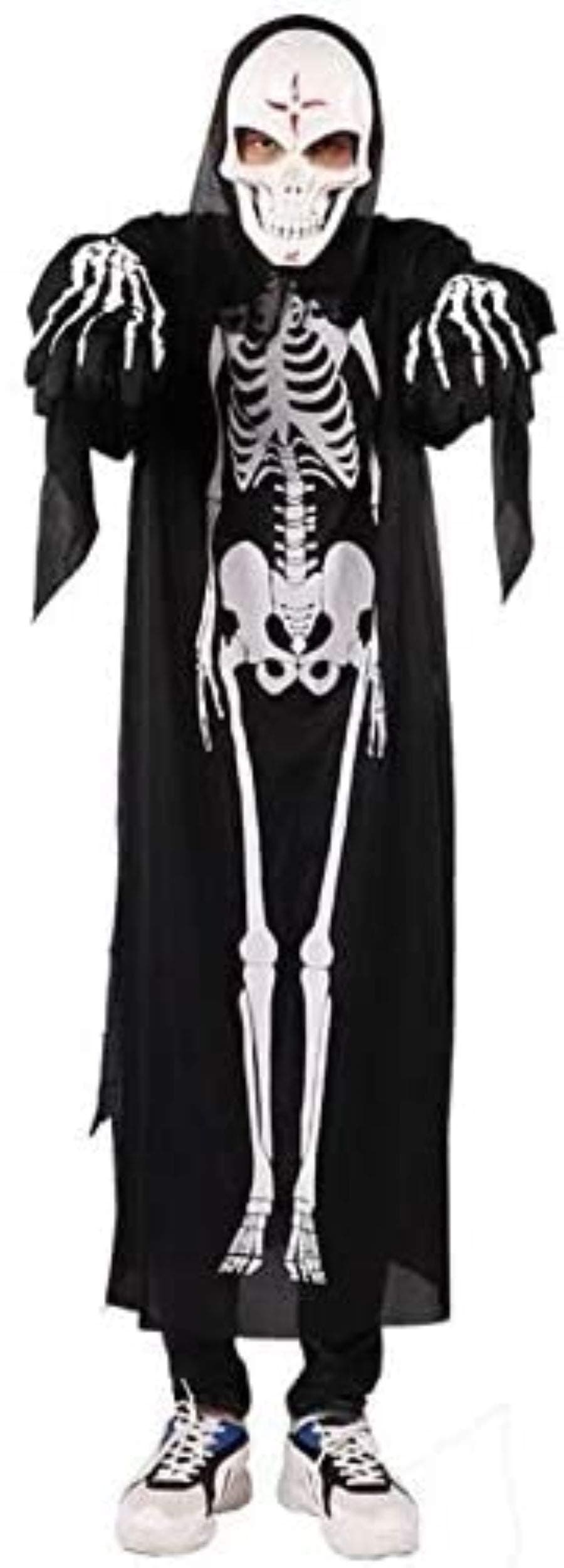Halloween Black cape with Hooded Cape - Adult/Kids Unisex Halloween Cape Costume – Halloween Cosplay Costume (Large)