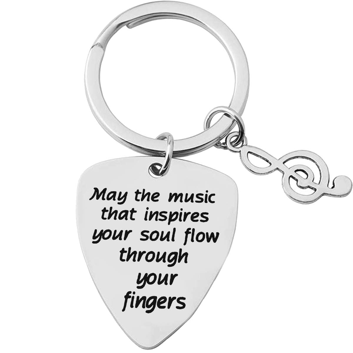 Inspirational Jewelry Guitar Pick Keychain Gift for Guitarist Musicians Music Lovers Music Teacher Gift Keyring Birthday Christmas Gifts