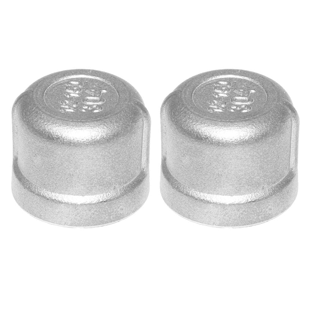 Beduan Stainless Steel Pipe Cap, 1/2" NPT Female Pipe Plug Socket Fitting(Pack of 2)