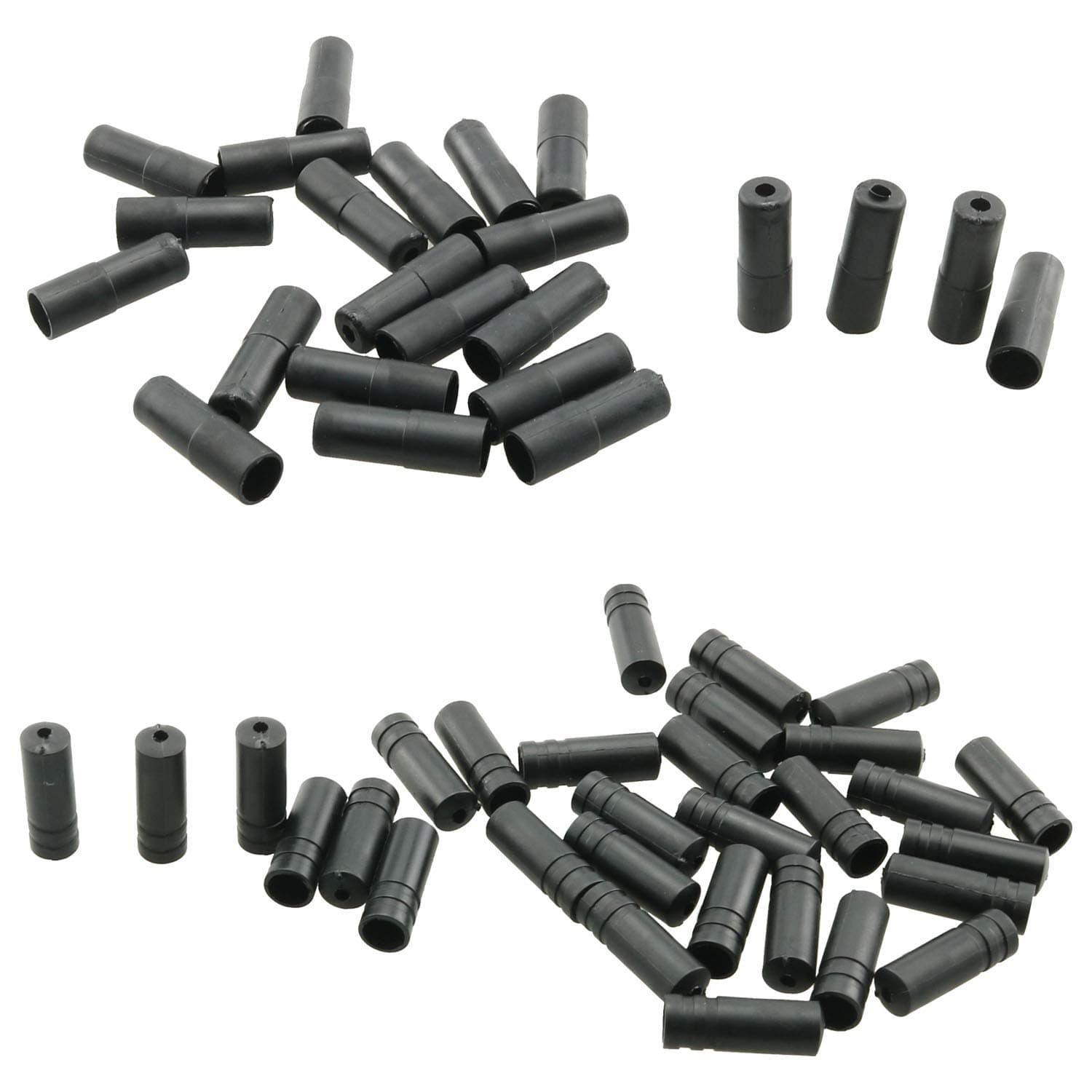 WHYHKJ 200pcs Bicycle Brake Cable End Cap Outer Cable Tube End Tip Cap for MTB Road Bike Shift Brake (100pcs 4mm + 100pcs 5mm), Black