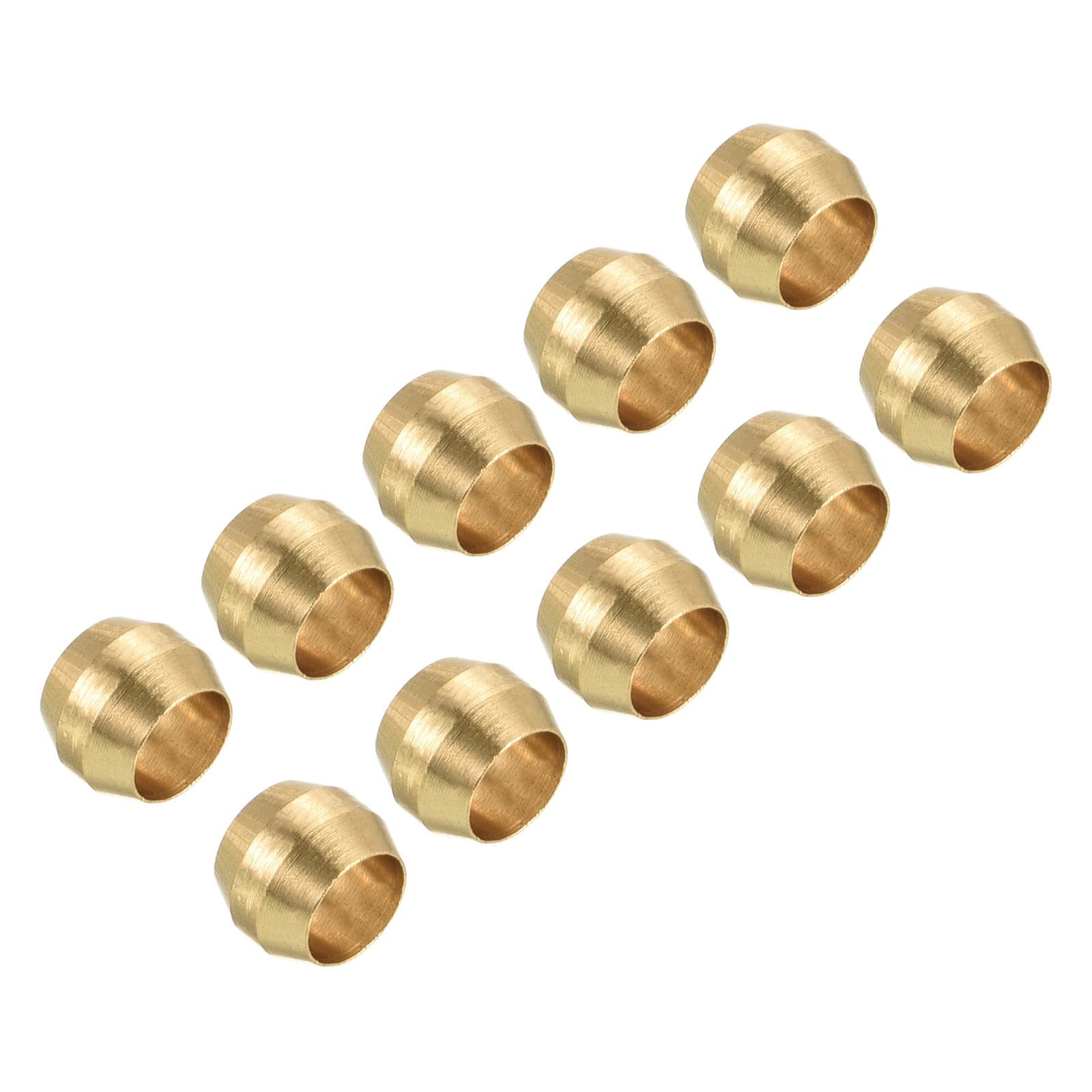 PATIKIL 4mm Tube Brass Compression Sleeve Ferrules, 10 Pack Brass Compression Fittings