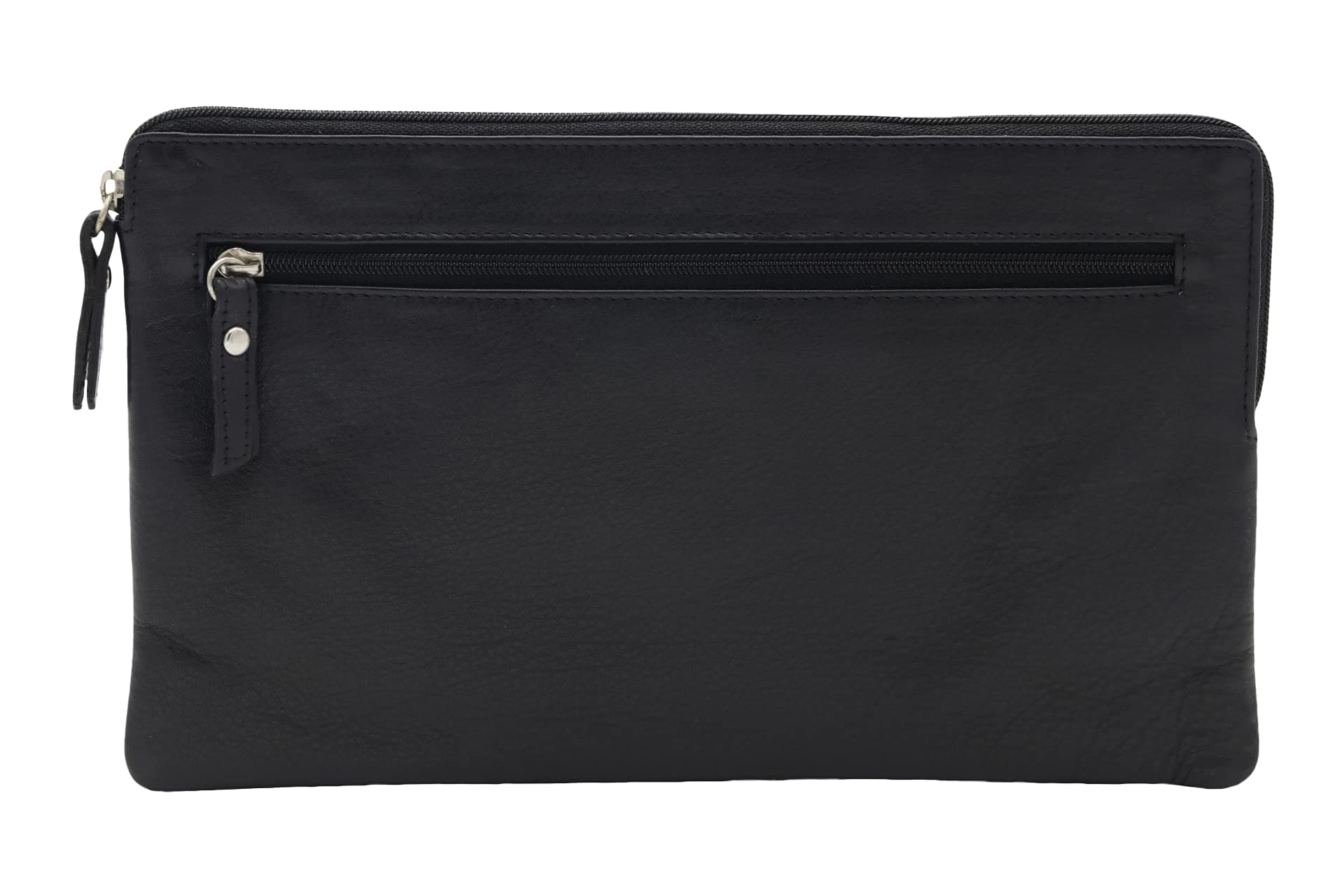 LEASBank Deposit Bag, Genuine Leather, Black Special-Edition''