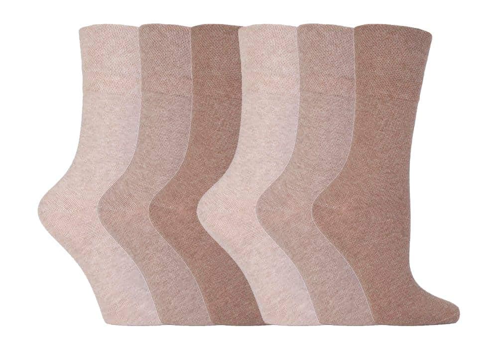 IOMI Footnurse - Ladies 6 pack loose non elastic diabetic socks with hand linked toe seams