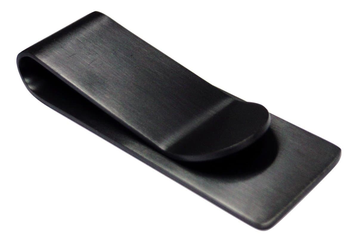 Tapp CollectionsSilver Stainless Steel Slim Money Clip #3 - Black