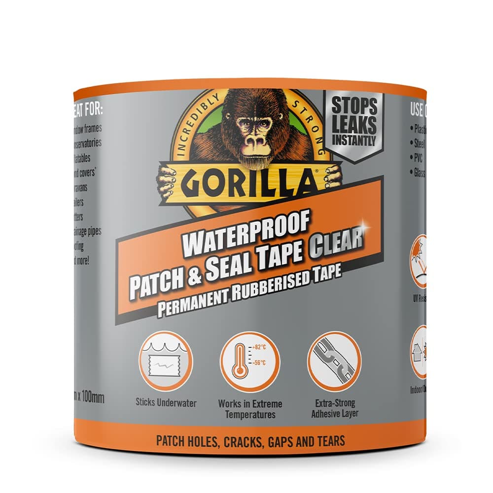 Gorilla 107660 Waterproof Patch & Seal Tape Clear 9.5 ft
