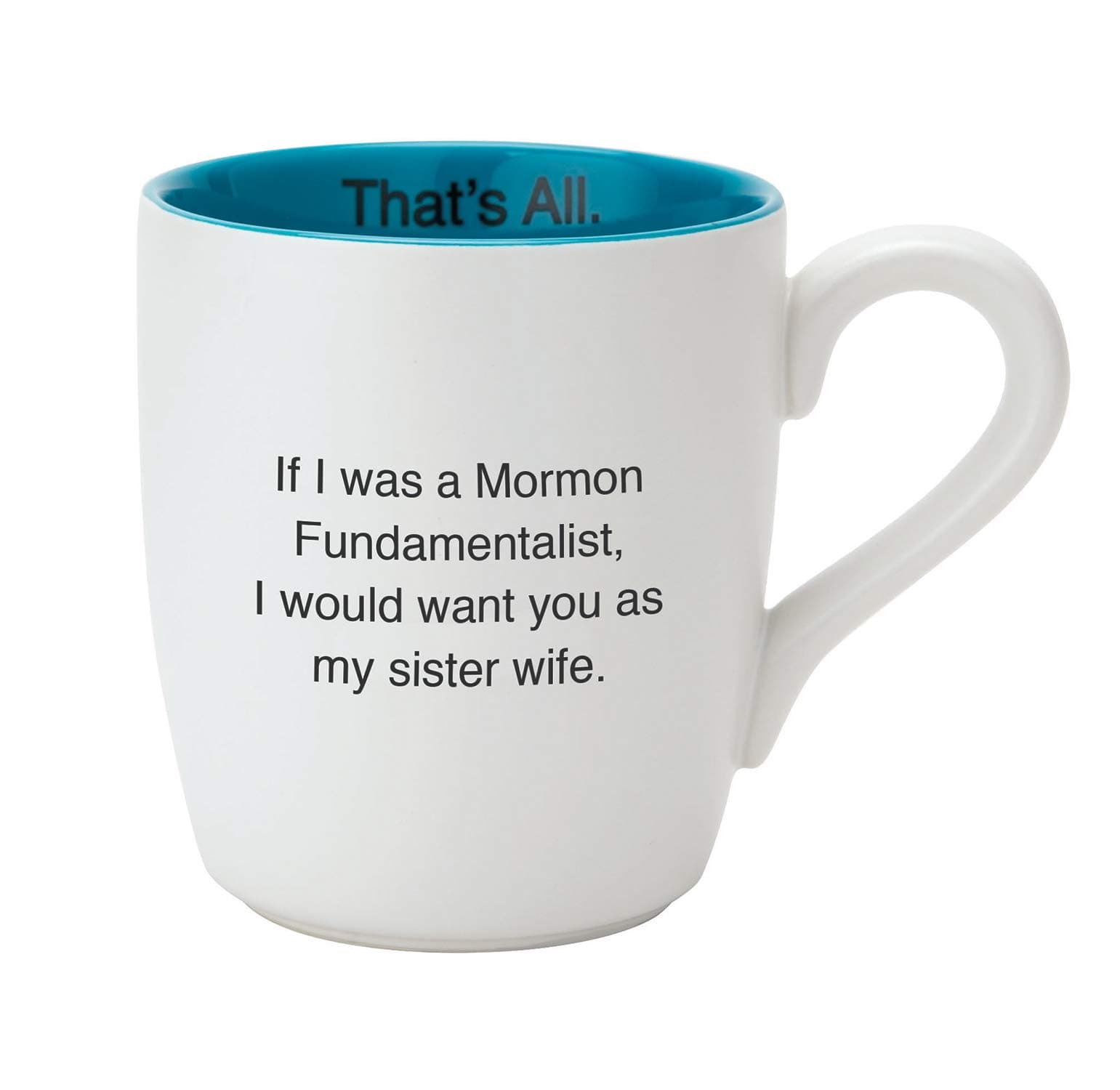 Santa Barbara Design Studio That's All Funny Birthday Gift White & Teal Ceramic Dishwasher Safe Coffee Mug, 16-Ounce, Sister Wife
