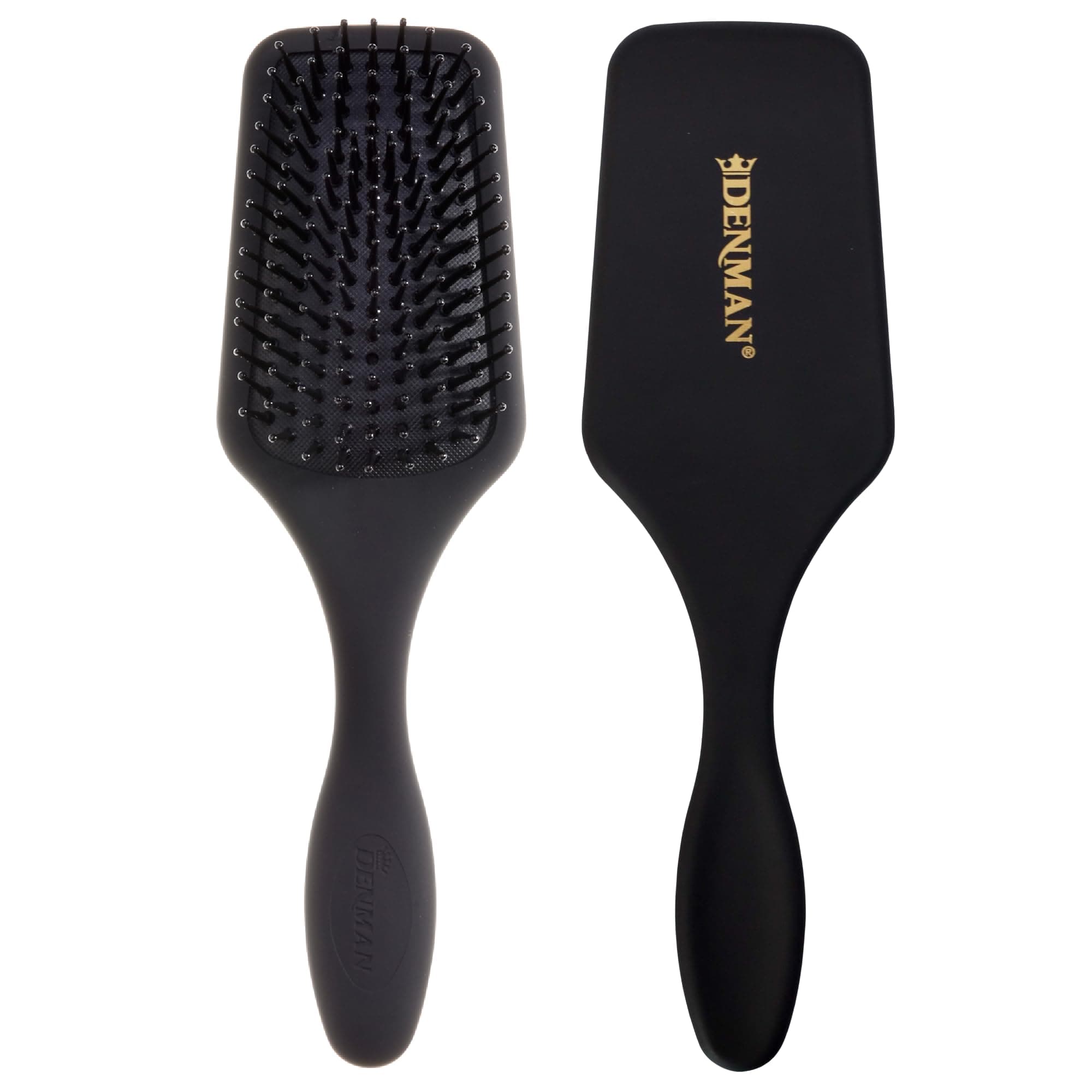(Black) Mini Paddle Cushion Hair Brush for Blow Drying, Detangling & On the Go Travel - Comfortable Styling, Straightening & Smoothing - For Women and Men, D84