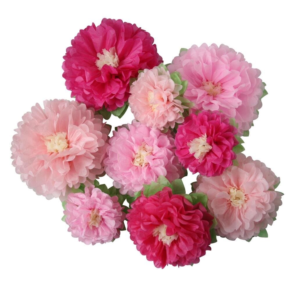 MybbshowerPink Paper Flower Wedding Centerpiece Birthday Party Backdrop Nursery Wall Home Decoration Pack of 9
