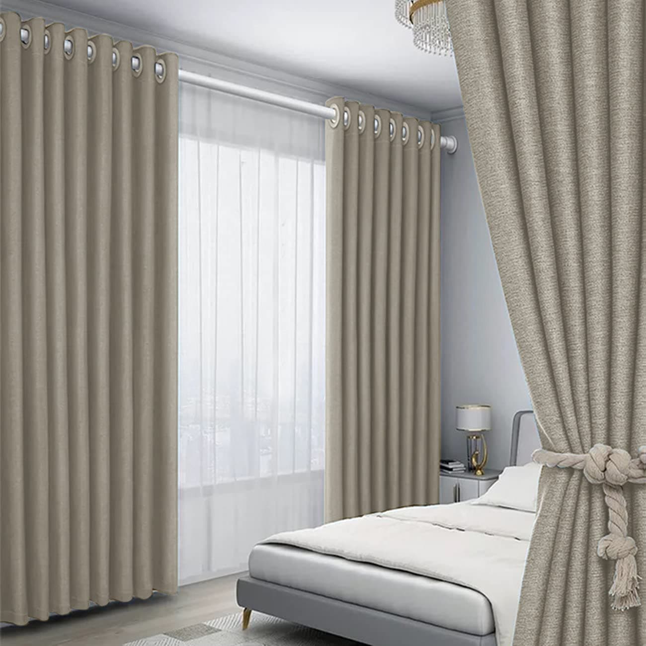 Thermal Insulated Grommet 2 Panels Curtains for Living Room - R12,200x270cm