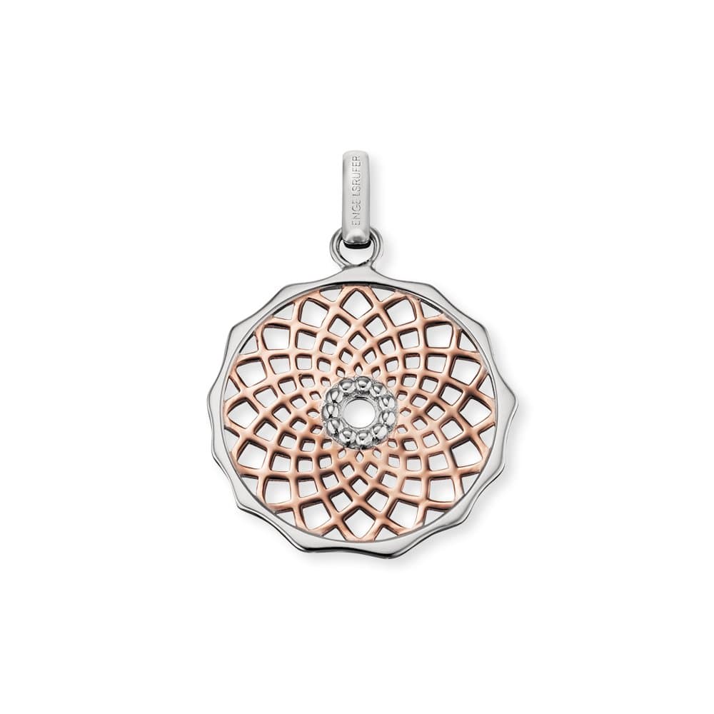 Engelsrufer Dreamcatcher Pendant for Women 925 Sterling Silver with Rose Gold Plated Center