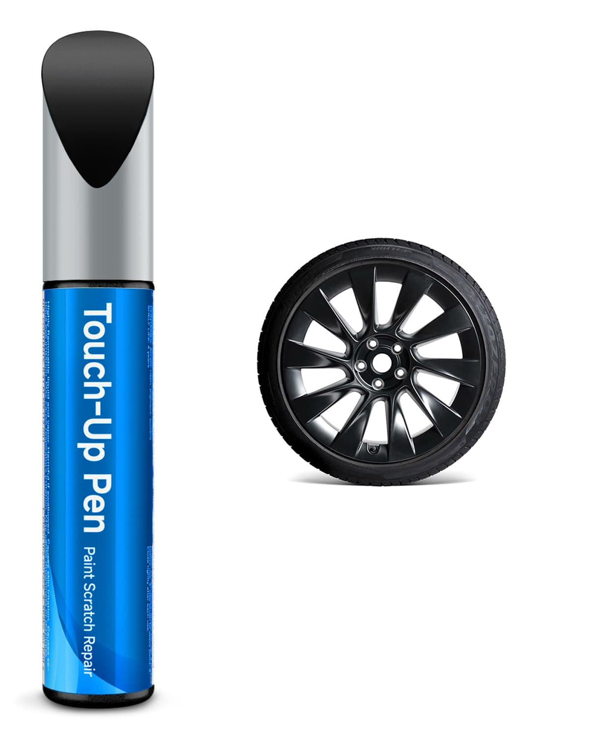 Matte Black Wheel Rims Touch Up Paint for Tesla Model Y 20'' Induction Wheels - OEM Touch Up Paint for Tesla Curb Rash Repair (Matte Black(fits Model Y 20‘’))