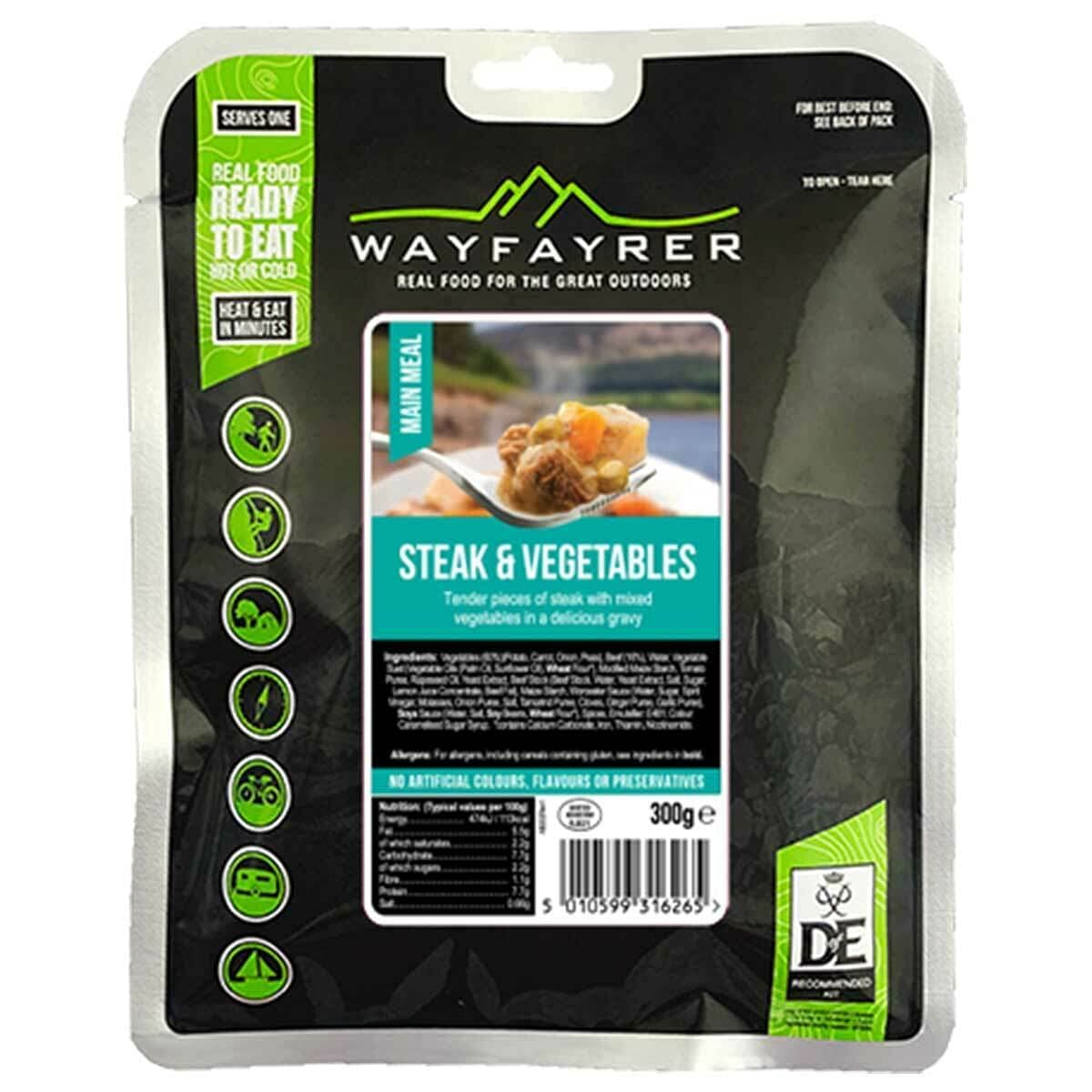 Wayfarer Steak & Vegetables Meal Camping Hiking Food, Green, One Size