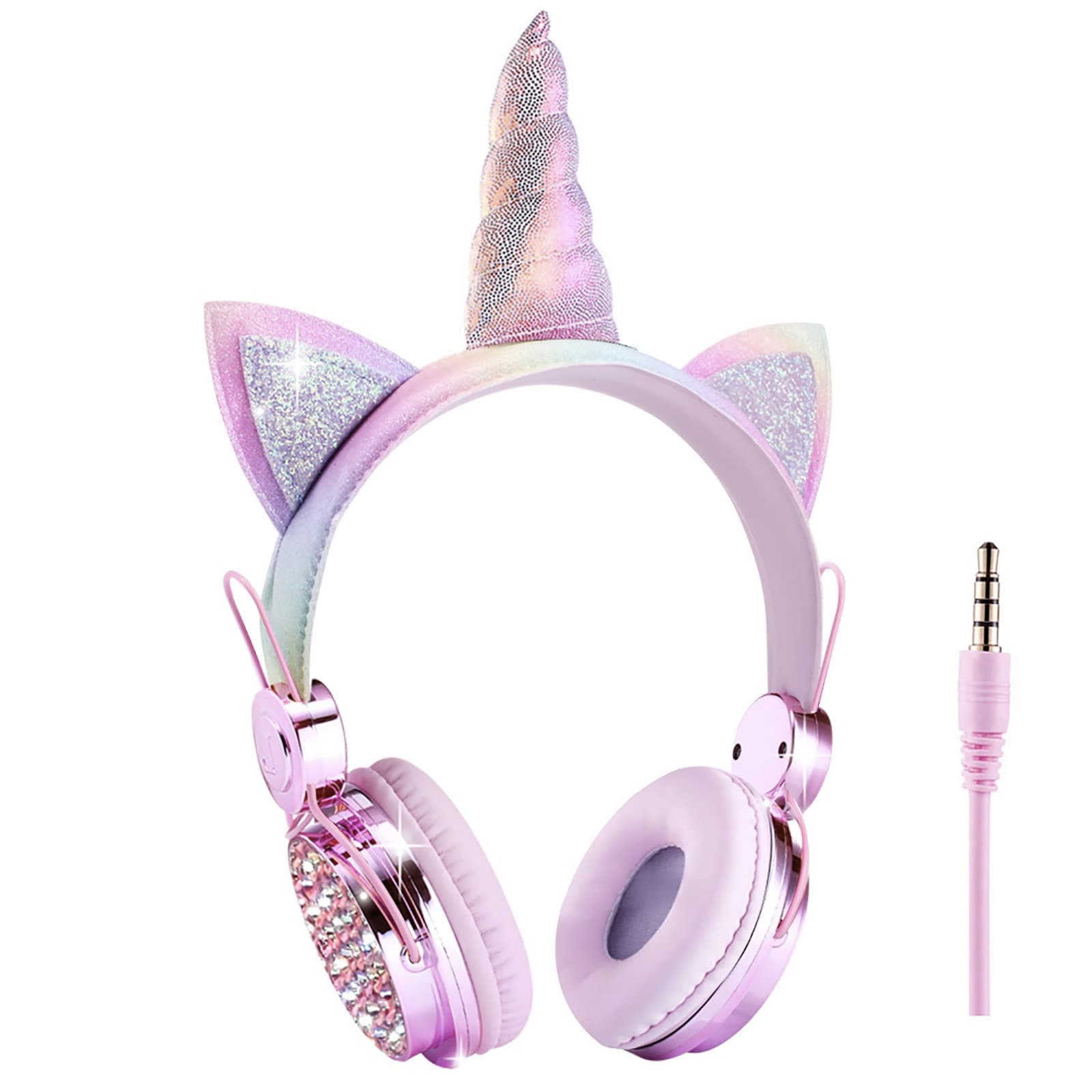 FOUROLL Cat Headphones for Kids,Wireless Over Ear Color Changing LED Headphones Headsets for Christmas/Parties/Birthday Gifts/Children/Woman/Adults Pink RT-01