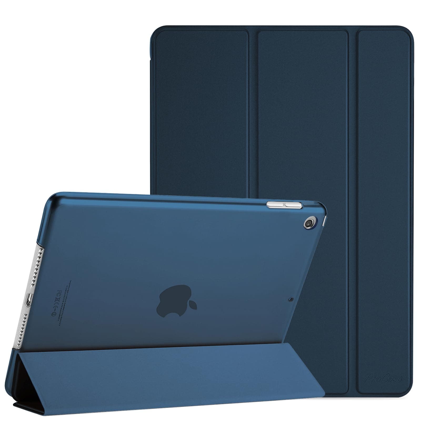 for iPad 9th/ 8th/ 7th Generation Case 10.2 Inch (2021/2020/2019 Release), 10.2 iPad Case 9th/ 8th/ 7th Gen Cover, Slim Smart Cover with Translucent Hard Shell Back -Navy