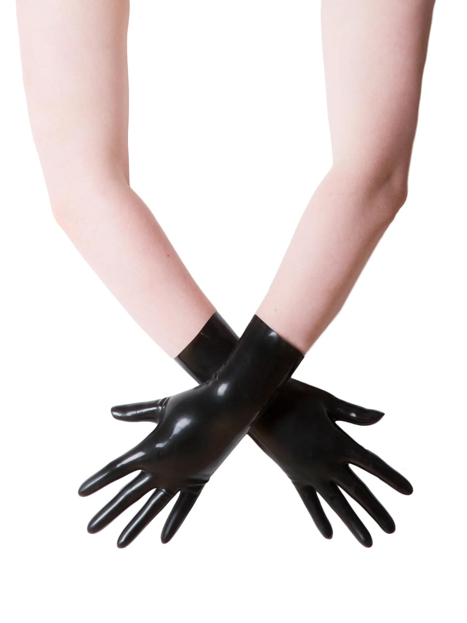 Honour Raw Rubber Unisex Black Moulded Short Latex Gloves