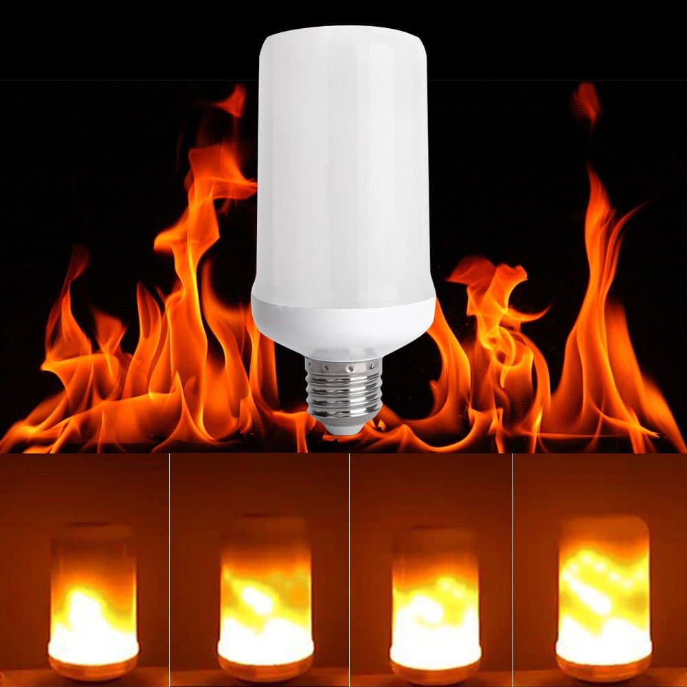 LED Flickering Flame Light Bulb, E26 Base, 3 Lighting Modes, True Fire Color, Waynewon Vivid Flame Effect Light Bulbs for Home, Bars and Christmas Decorations