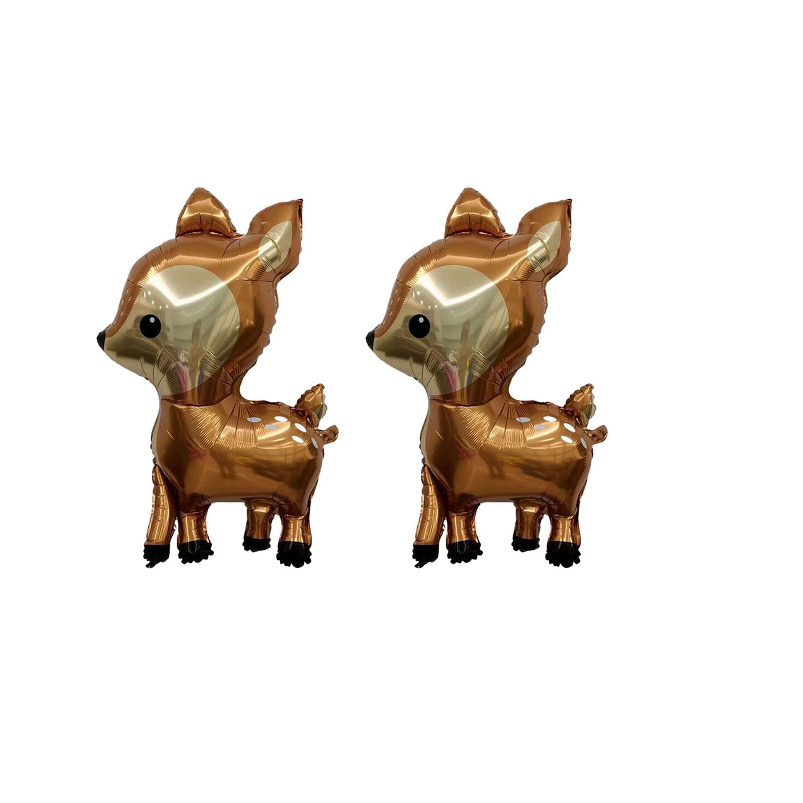 CHIL 2PCS 41 Inch Deer Balloons Foil Woodland Deer Shaped Animal Balloons Cartoon Animal Deer Wildlife Balloons for Jungle Safari Themed Kids Birthday Party Decorations
