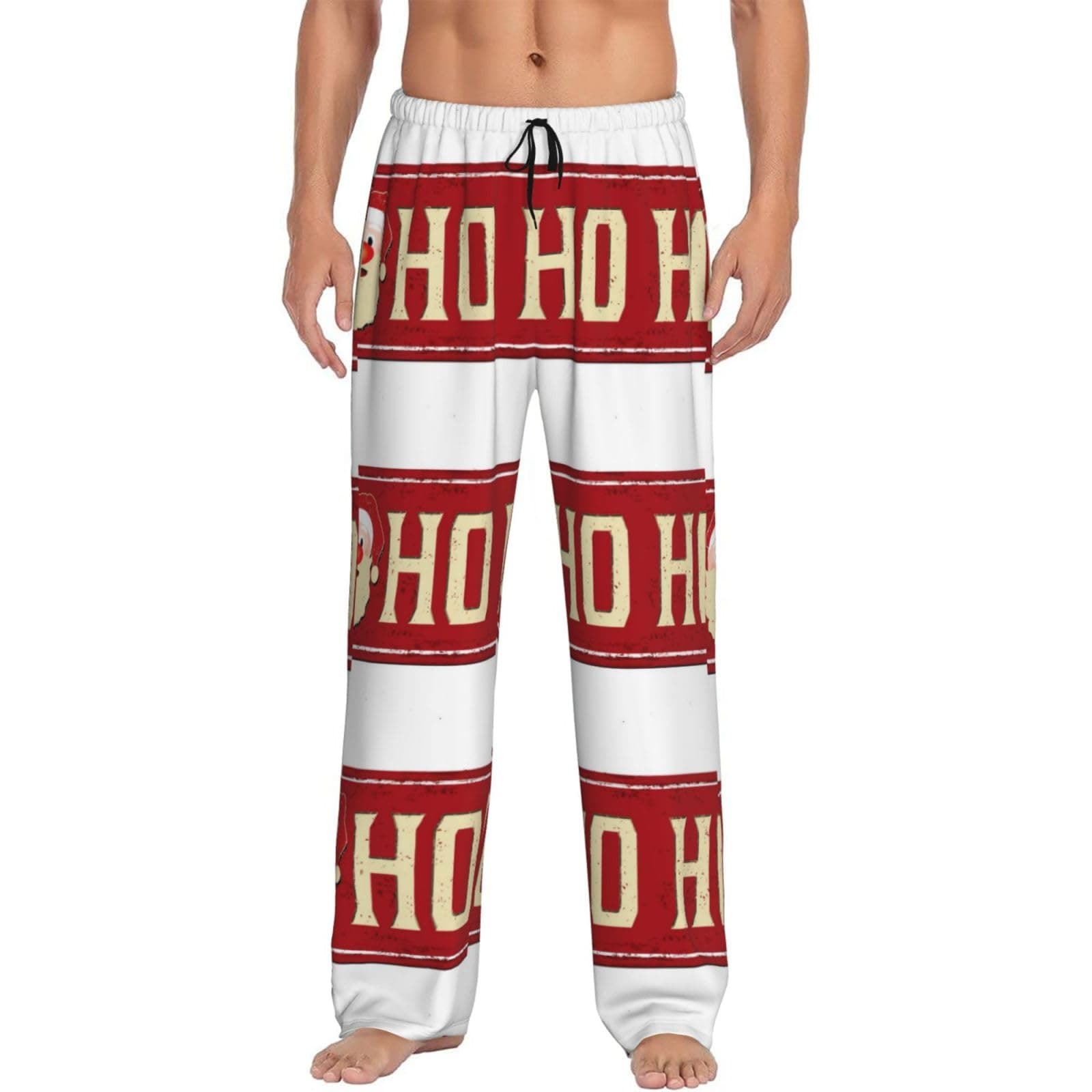 Ho Ho Ho Vintage Rusty Metal Sign Mens Pajama Pants Soft Comfy Lounge Bottoms Drawstring with Pockets Casual
