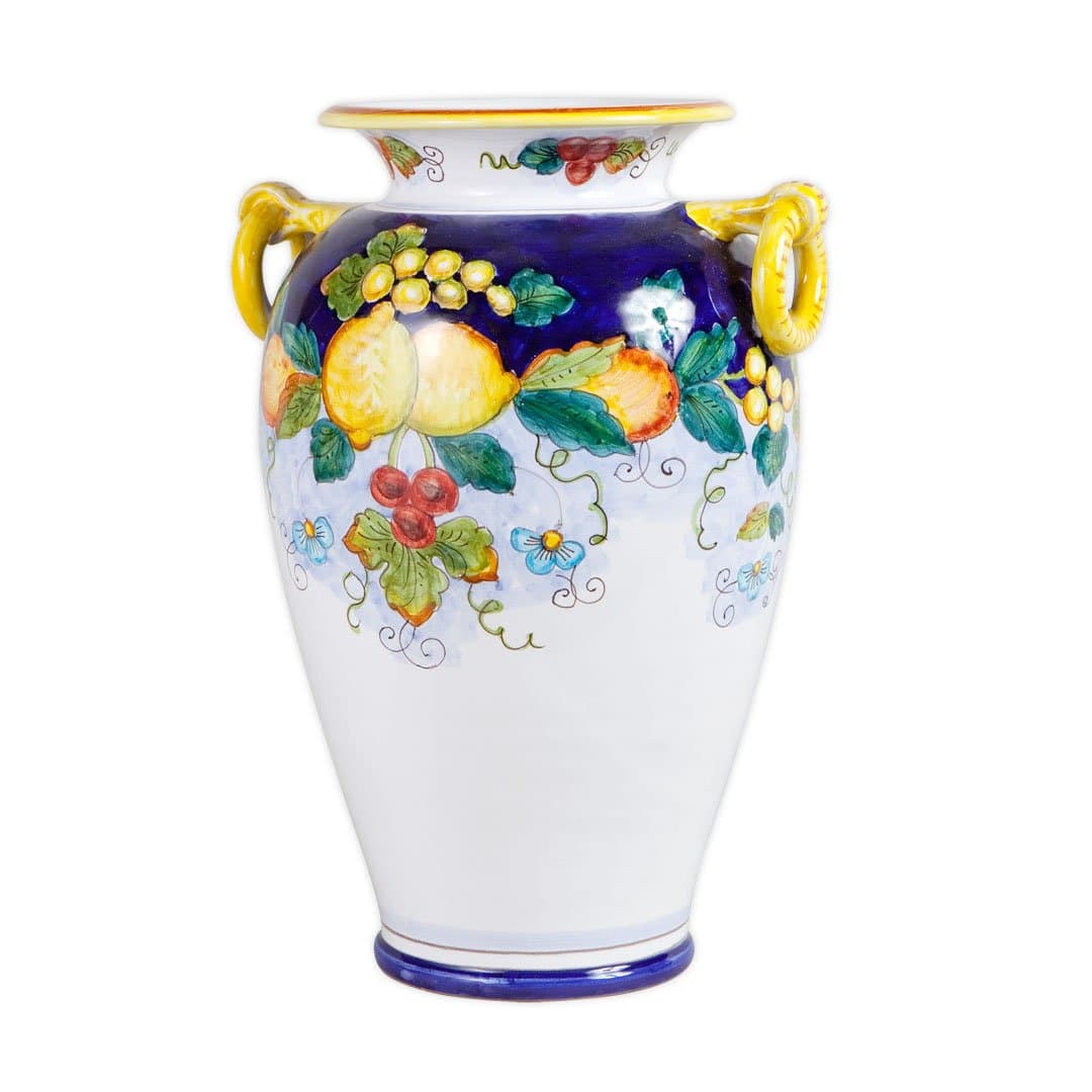 Daphne Hand Painted Italian Ceramic Umbrella Stand From Deruta