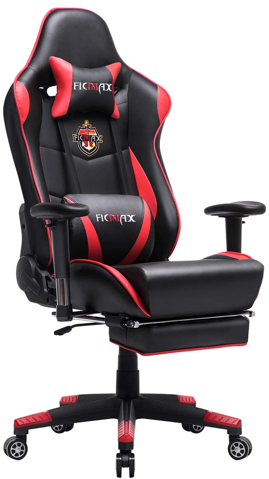 Ficmax Ergonomic Gaming Chair High Back Racing Gaming Chair with Footrest Massage Computer Gaming Chair Reclining Home Office Chair Large Pro Gamer Chair for E-Sports with Headrest and Lumbar Support