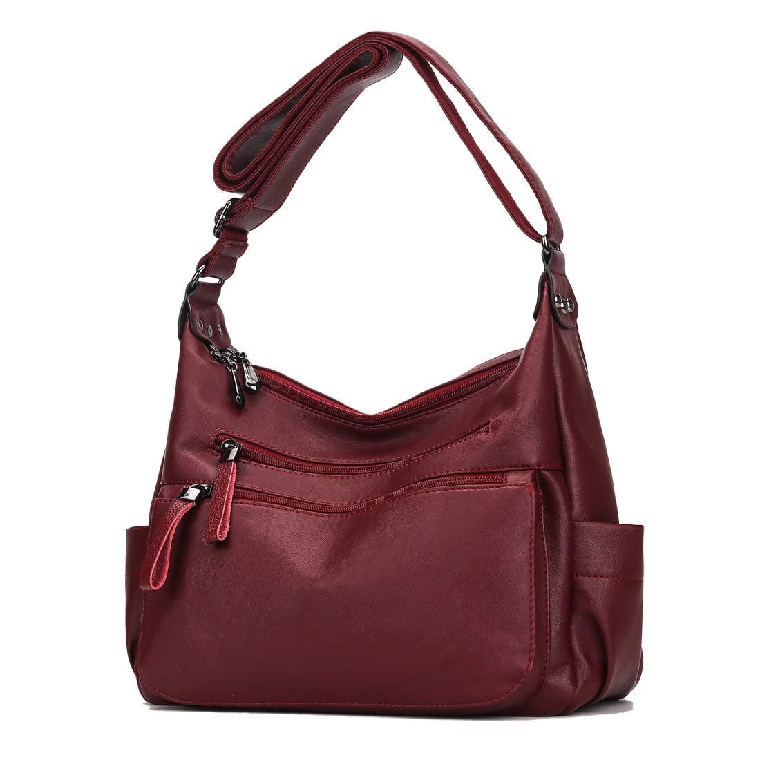 Fashion Crossbody Bag For Women Shoulder Bag Soft PU Leather Handbags Purses Multi Pocket Hobo Tote Bag