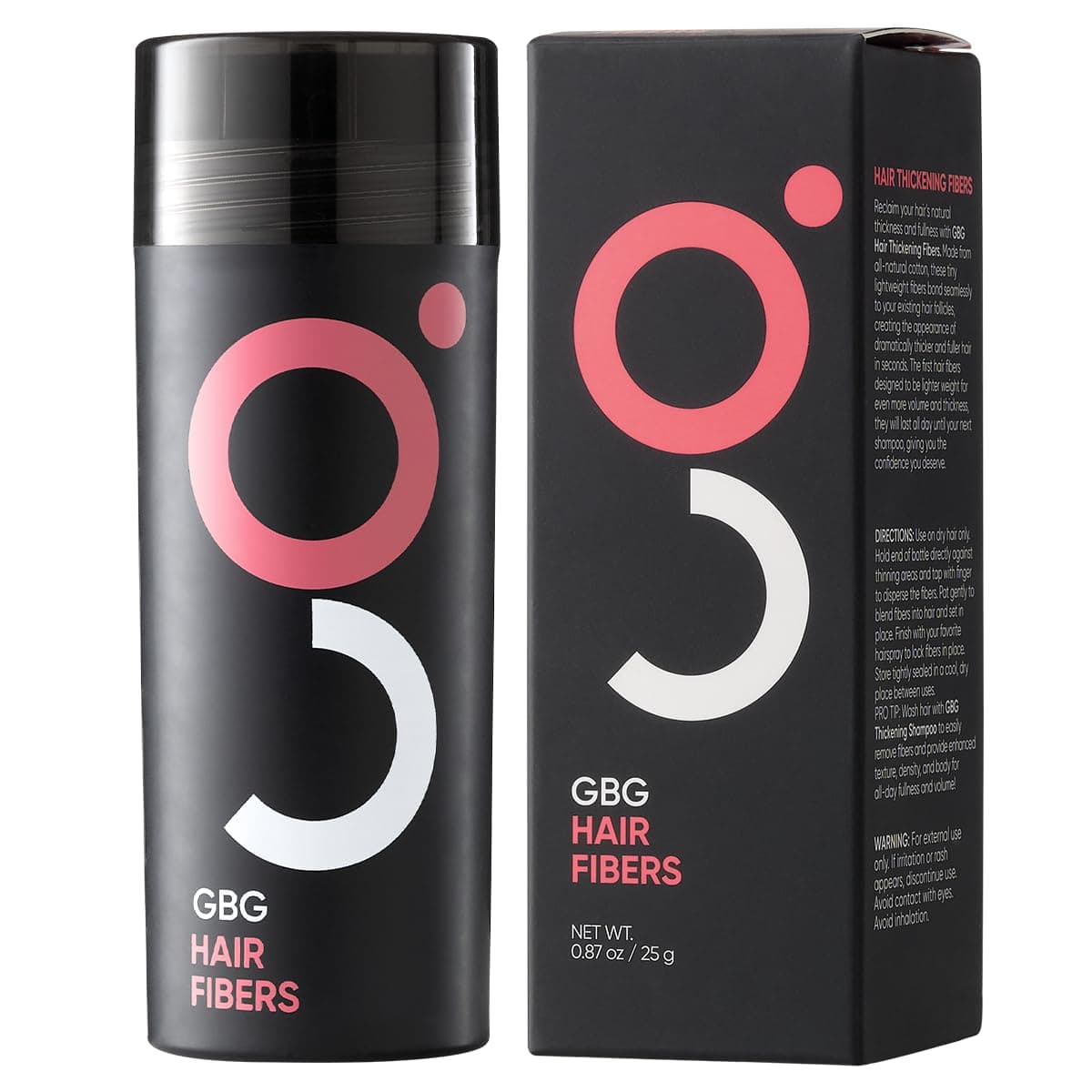 GBG Hair Fibers for Thinning Hair & Bald Spots (Light Brown) - 25g Bottle - Conceals Hair Loss - Instant Cover Up & Volume in 30 Seconds, Hair Powder for Women & Men - Cruelty Free
