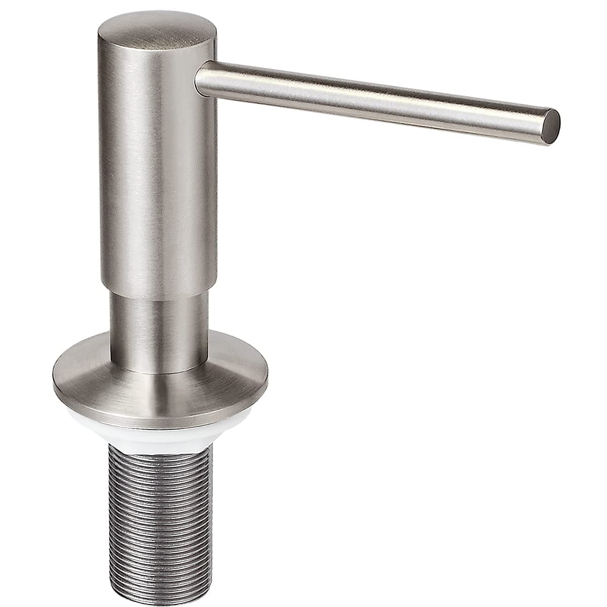 EADOT Built in Soap Dispenser for Kitchen Sink with 17 OZ PET Bottle Refill from The Top, Under Counter Complete Brass Head Lotion Dispenser, Undermount Copper Pump Head Brushed Nickel