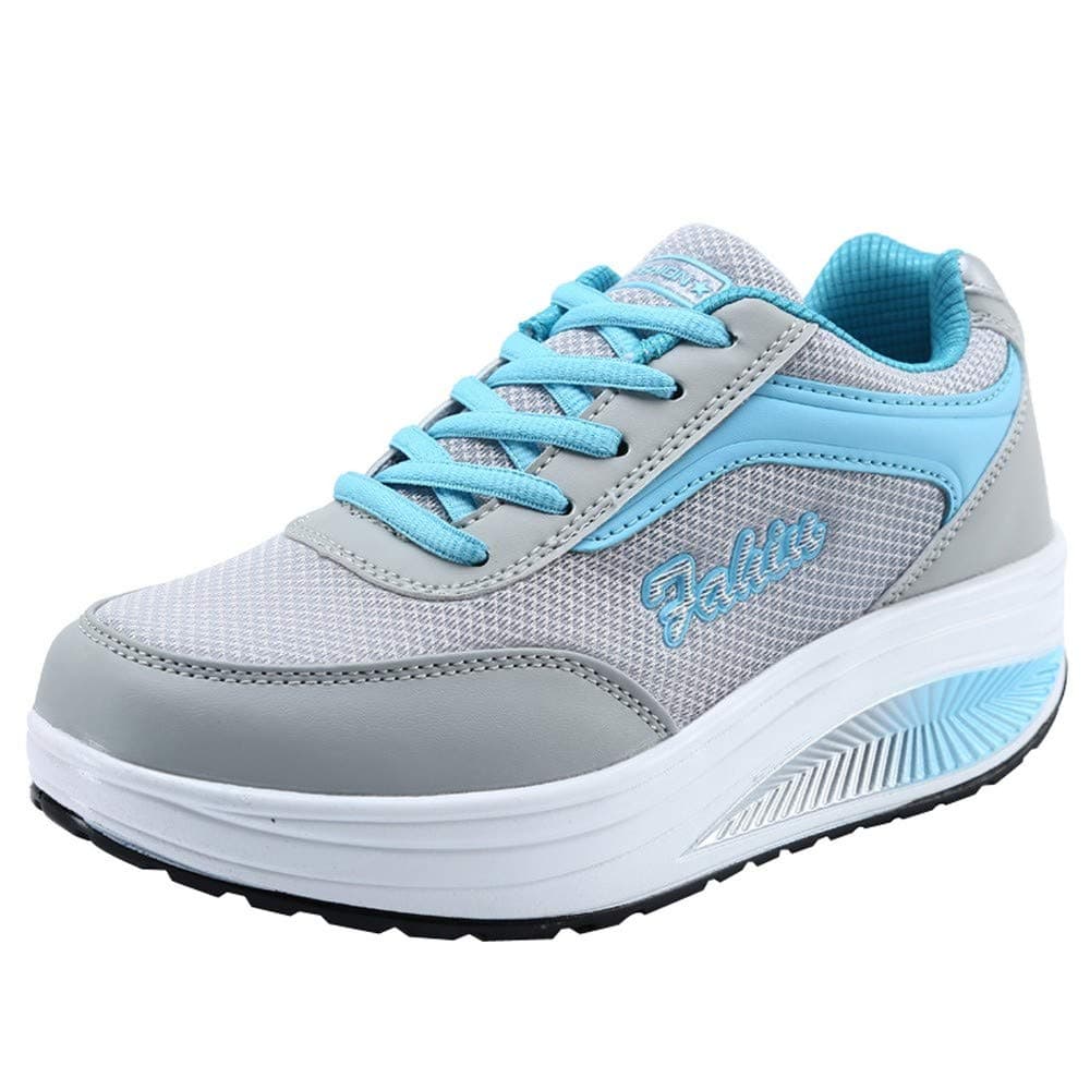 Berimaterry Women's Wedge Heel Platform Casual Shoes Trainers Rocker Bottom Shoes Orthopaedic Trainers Platform Trainers Jogging Running Trekking Fitness Running Shoes Gymnastics Shoes Walking Shoes