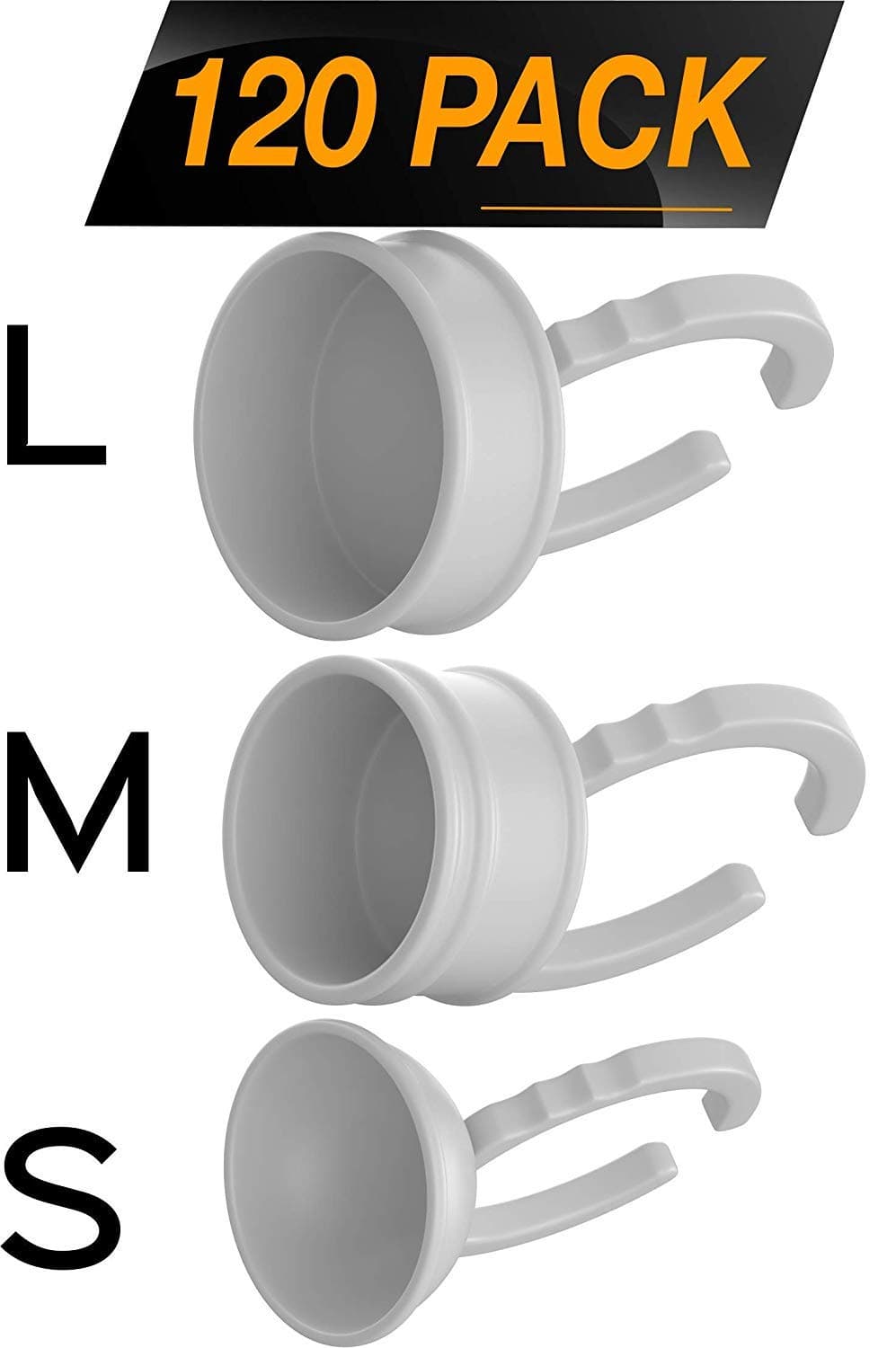 Nylea Makeup Rings Tattoo Ink Rings Cups Makeup Glue Ring Cup Disposable Glue Holder for Eyelash Extension Nail 120 Pack