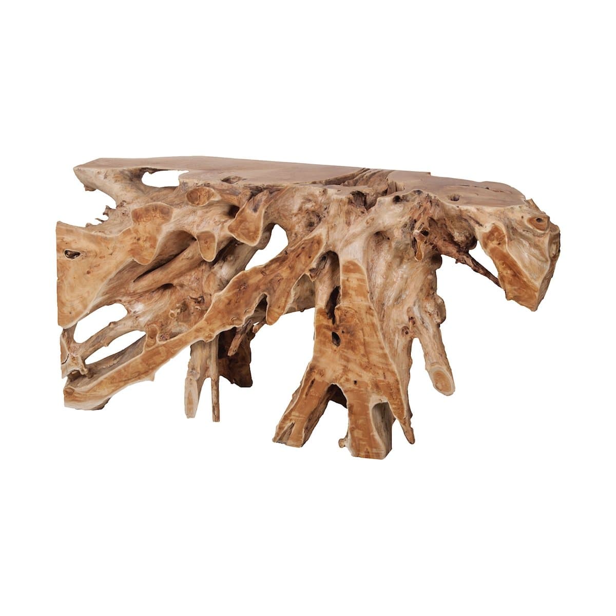 Teak Root console table, Brown