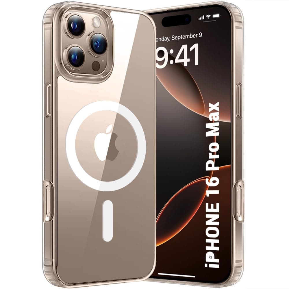 Ultra-Hybrid Crystal Clear Back Case Cover for iPhone 16 Pro Max | Shockproof Design | Hard Back Cover for iPhone 16 Pro Max (PC & TPU, Magsafe Compatible, Clear)